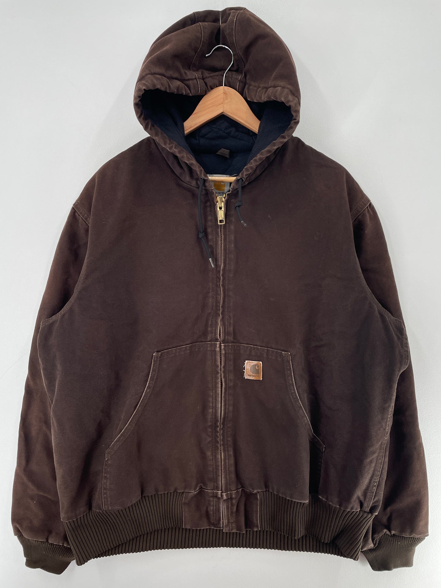 .Vintage CARHARTT Size L Zip-Up Duck Jacket / F7306J