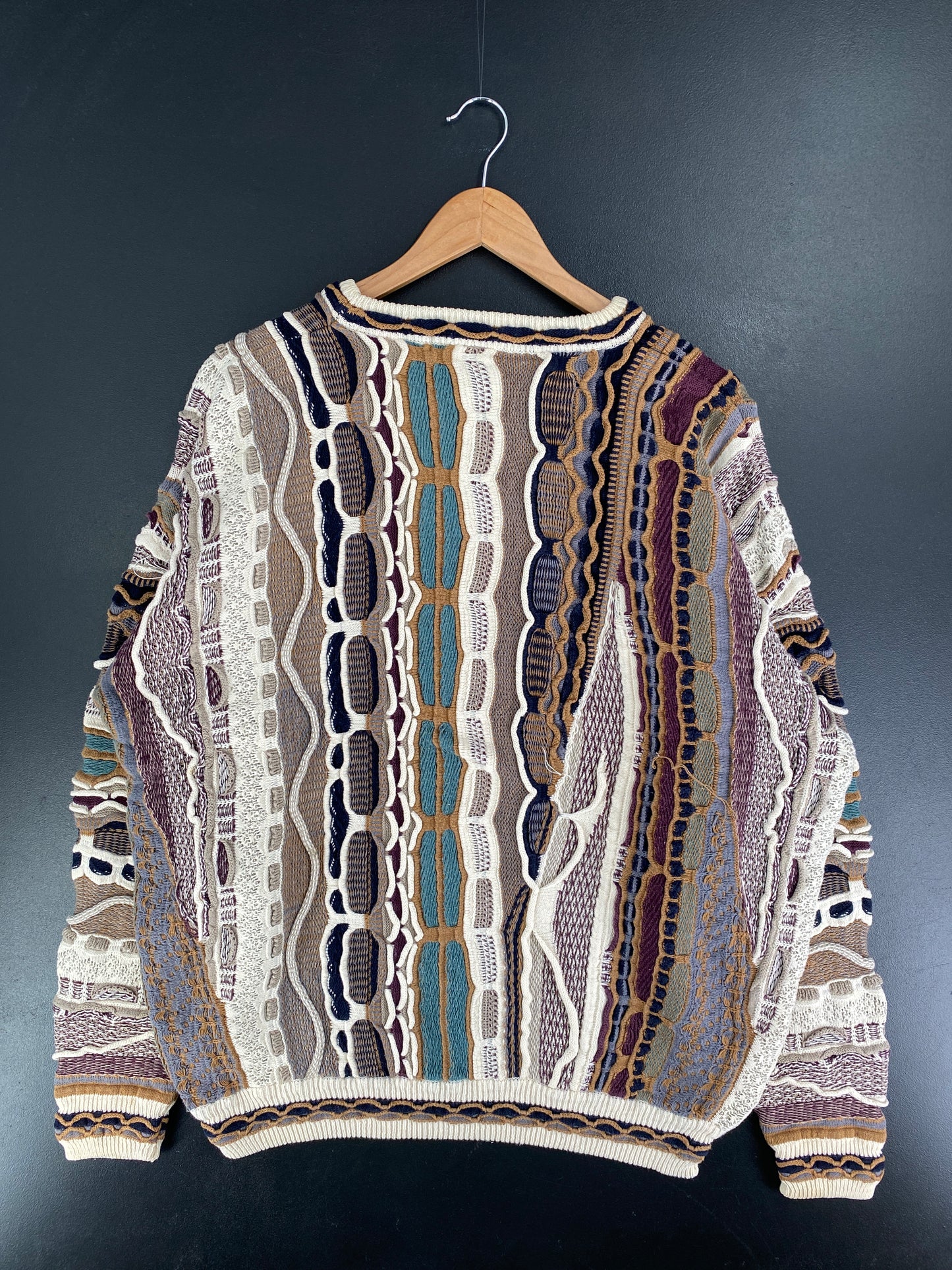 Vintage 3D COOGI-Style Size XL Cotton Knit Sweater / F5971K