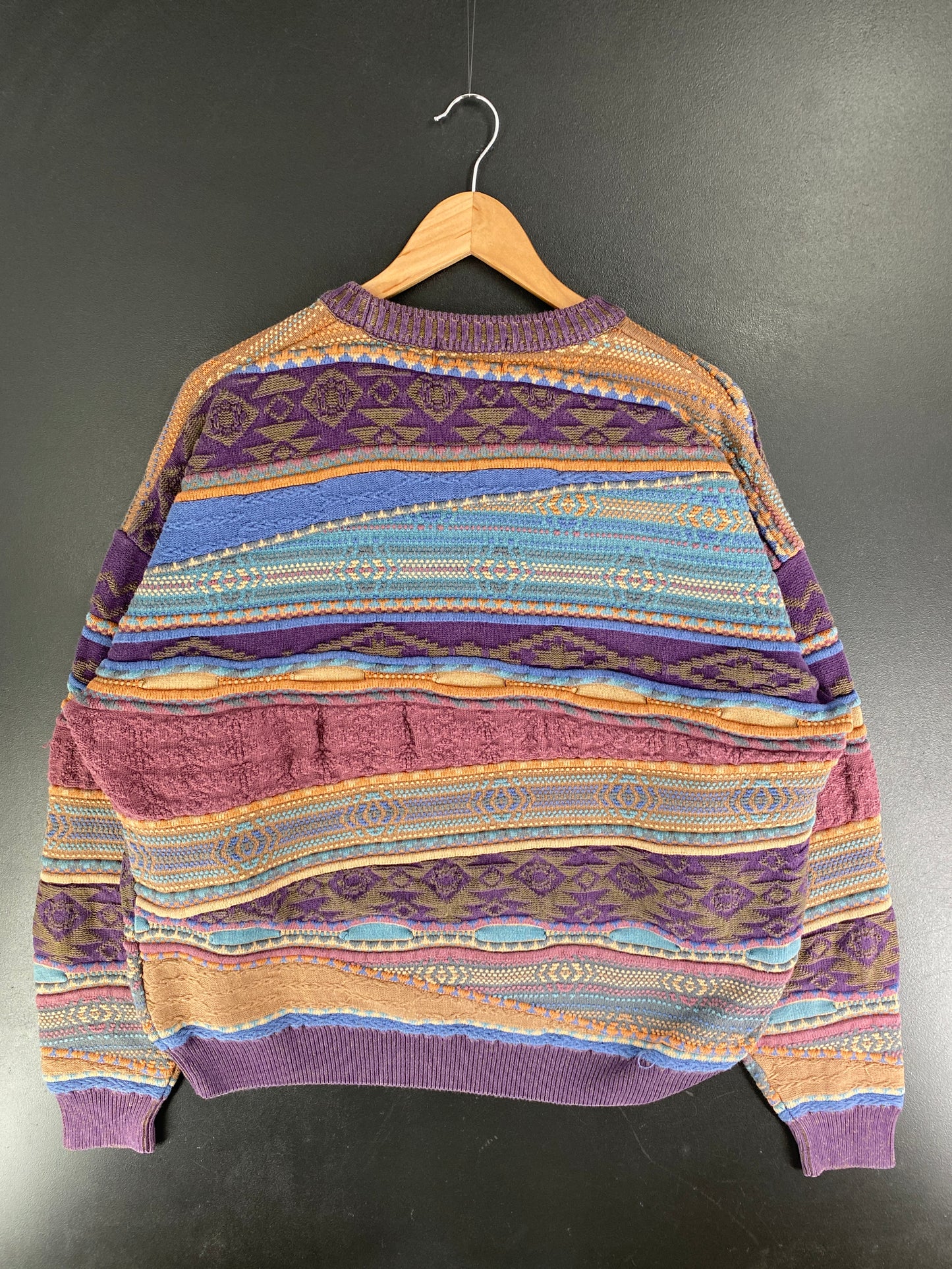 Vintage 3D COOGI-Style Size XL Cotton Knit Sweater / F5970K