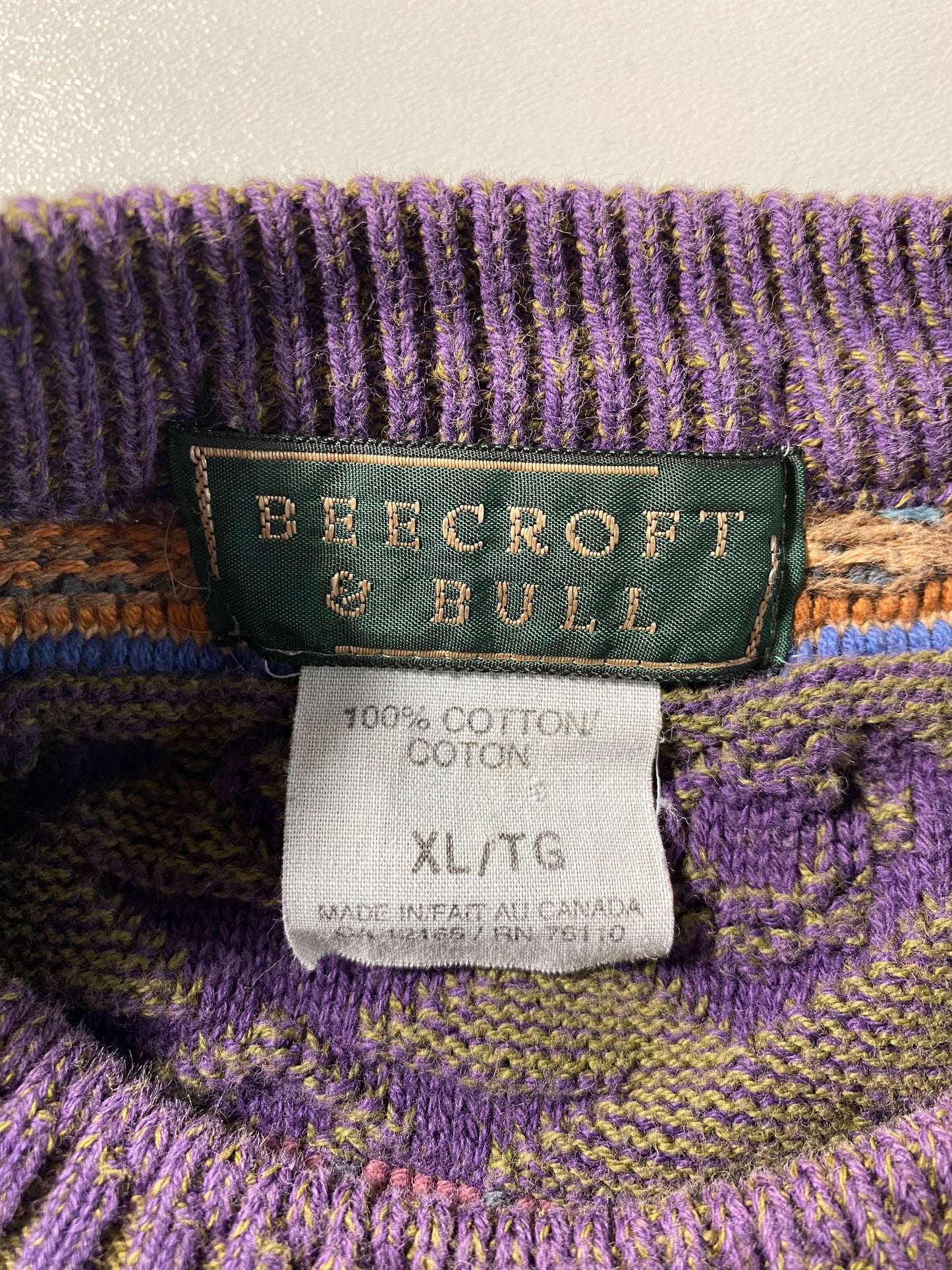 Vintage 3D COOGI-Style Size XL Cotton Knit Sweater / F5970K