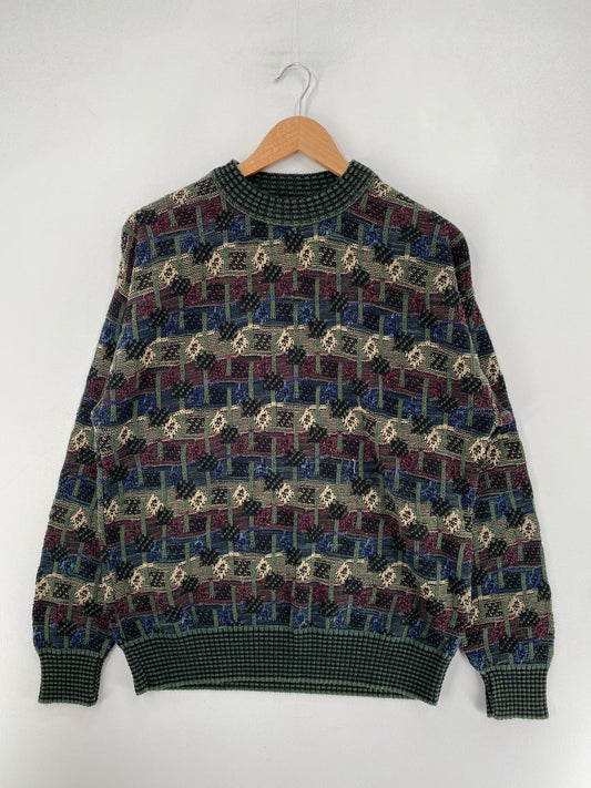 Vintage 3D COOGI-Style Size L Acrylic Knit Sweater / F5968K