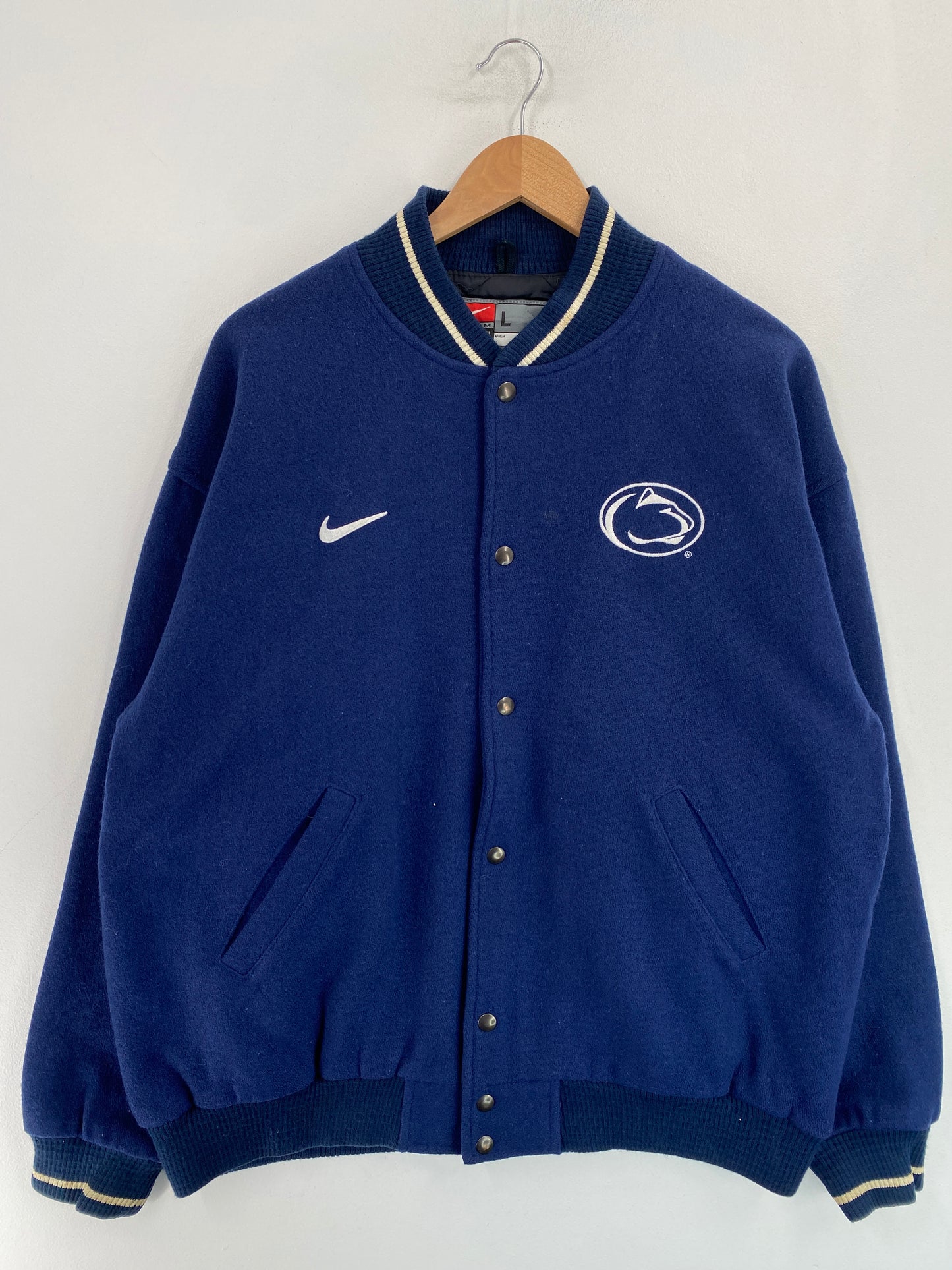 00' NIKE x PENN STATE Size L Vintage College Wool Jacket / G5182J