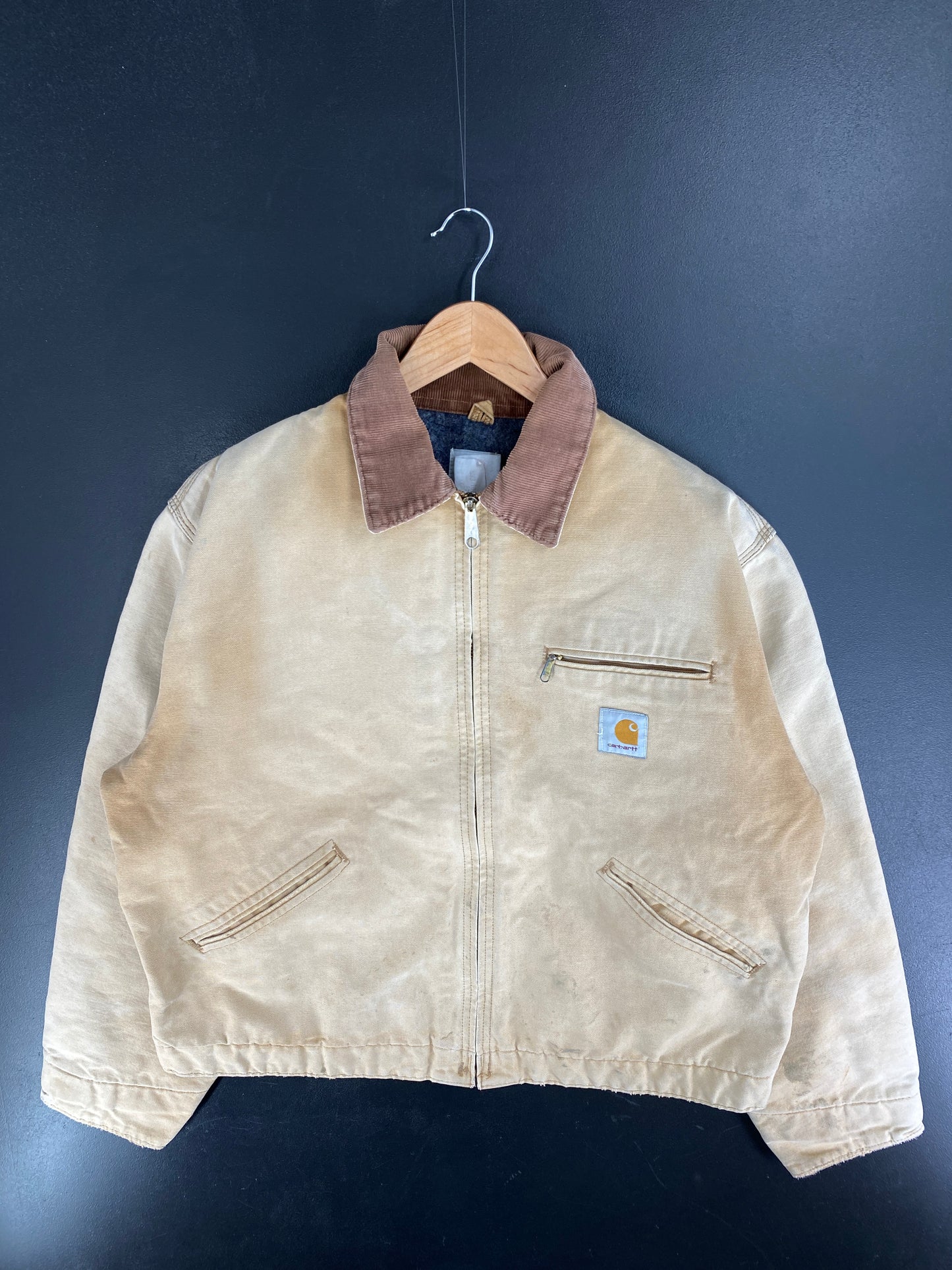Vintage CARHARTT Size No Tag (Approx.L) Zip-Up Duck Jacket / F5287J