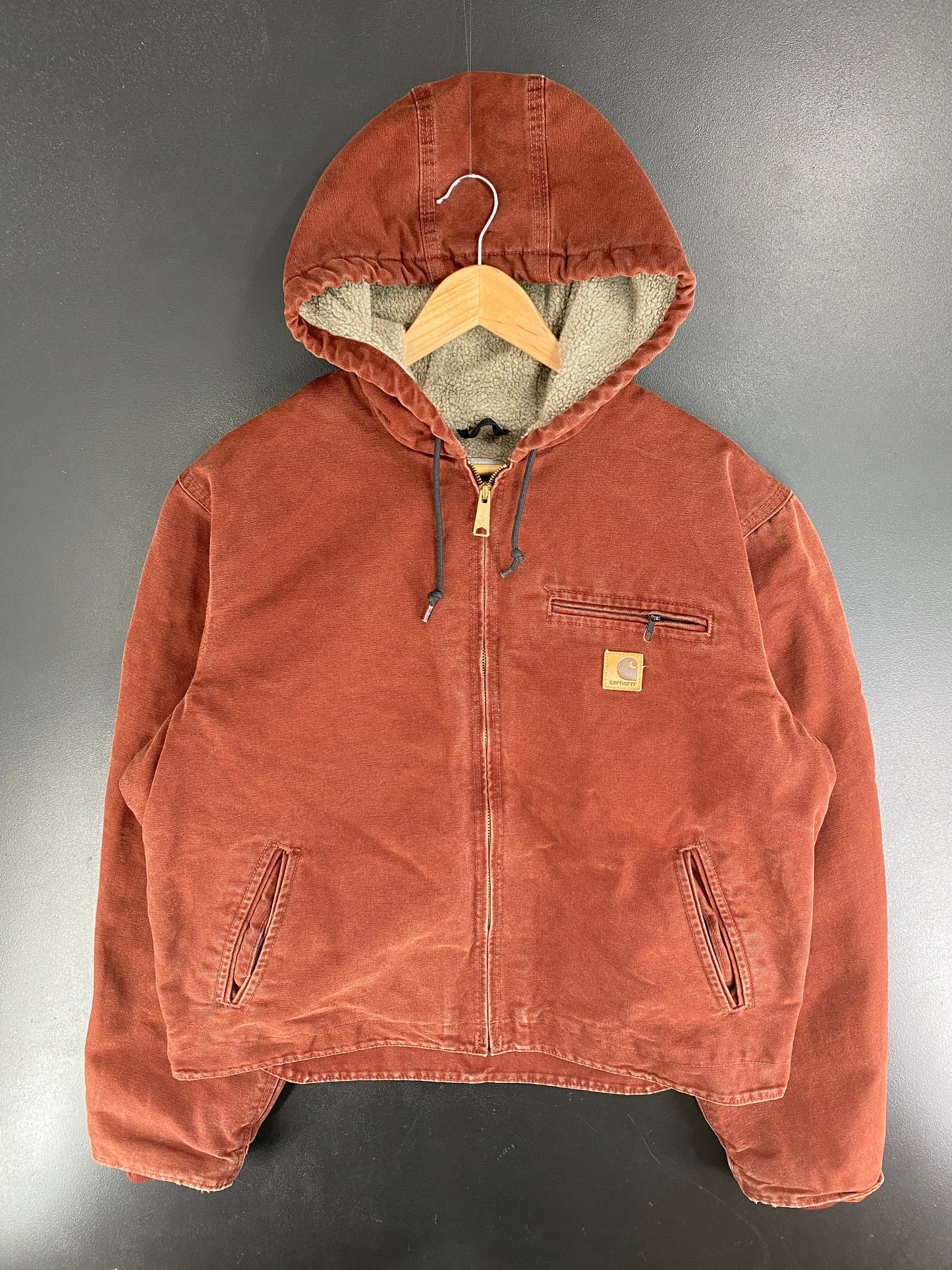 Vintage CARHARTT Size L Zip-Up Hoodie Duck Jacket / F5286J