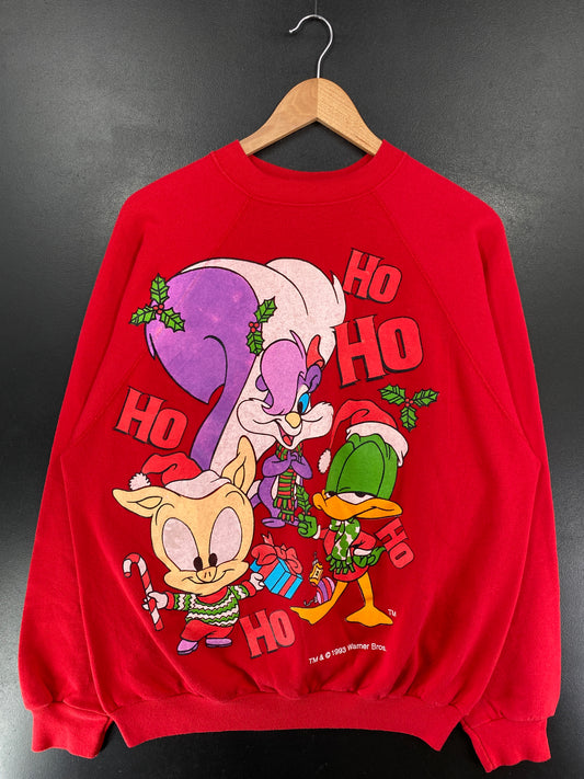 1993 LOONEY TUNES CHRISTMAS Made in USA Size XL Vintage Sweat-shirt / G5203S
