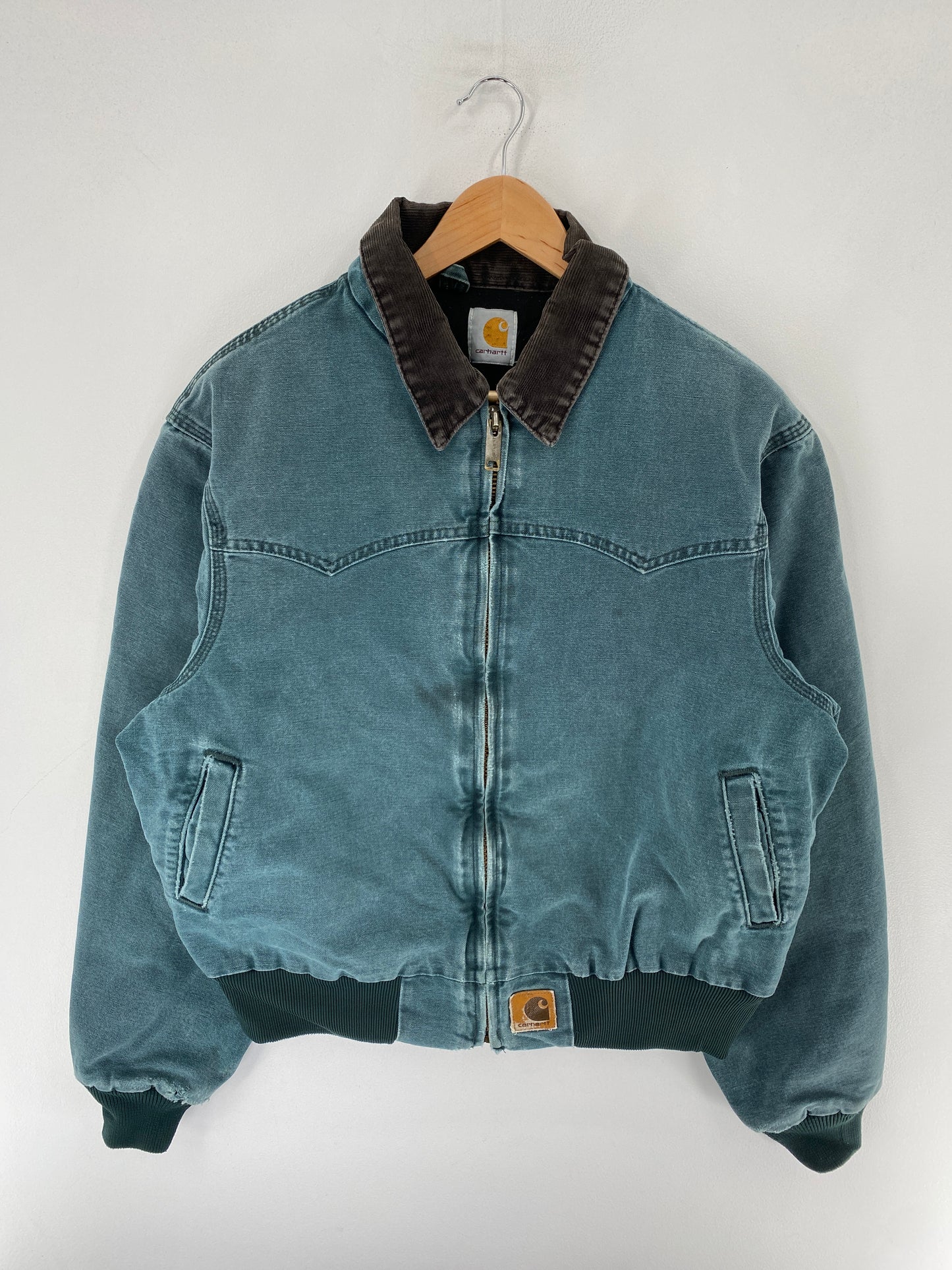 Vintage CARHARTT Size No Tag (Approx.L) Zip-Up Duck Jacket / F5285J