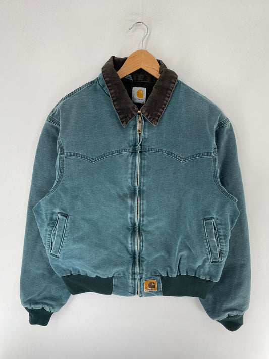 Vintage CARHARTT Size No Tag (Approx.L) Zip-Up Duck Jacket / F5285J