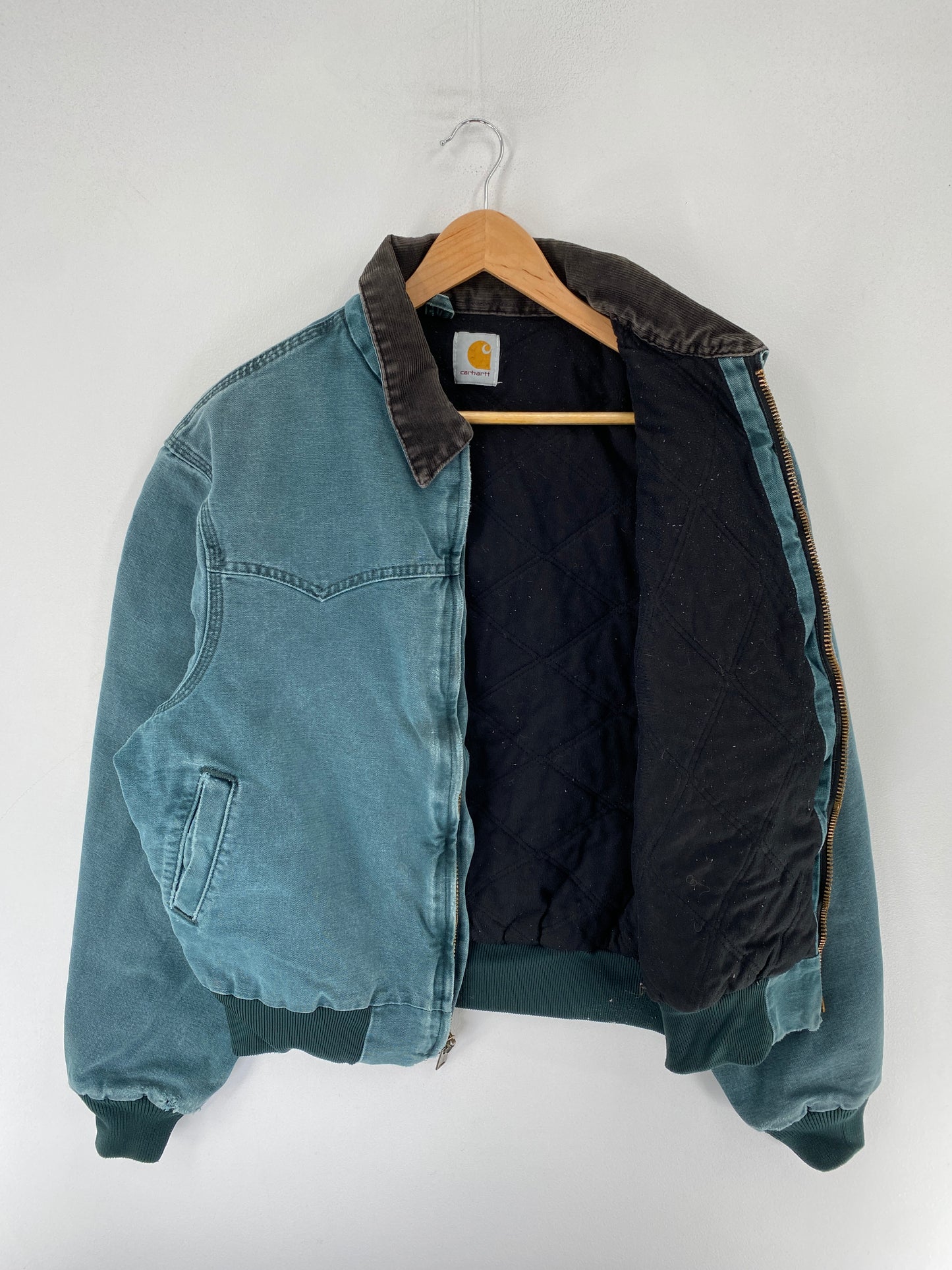 Vintage CARHARTT Size No Tag (Approx.L) Zip-Up Duck Jacket / F5285J