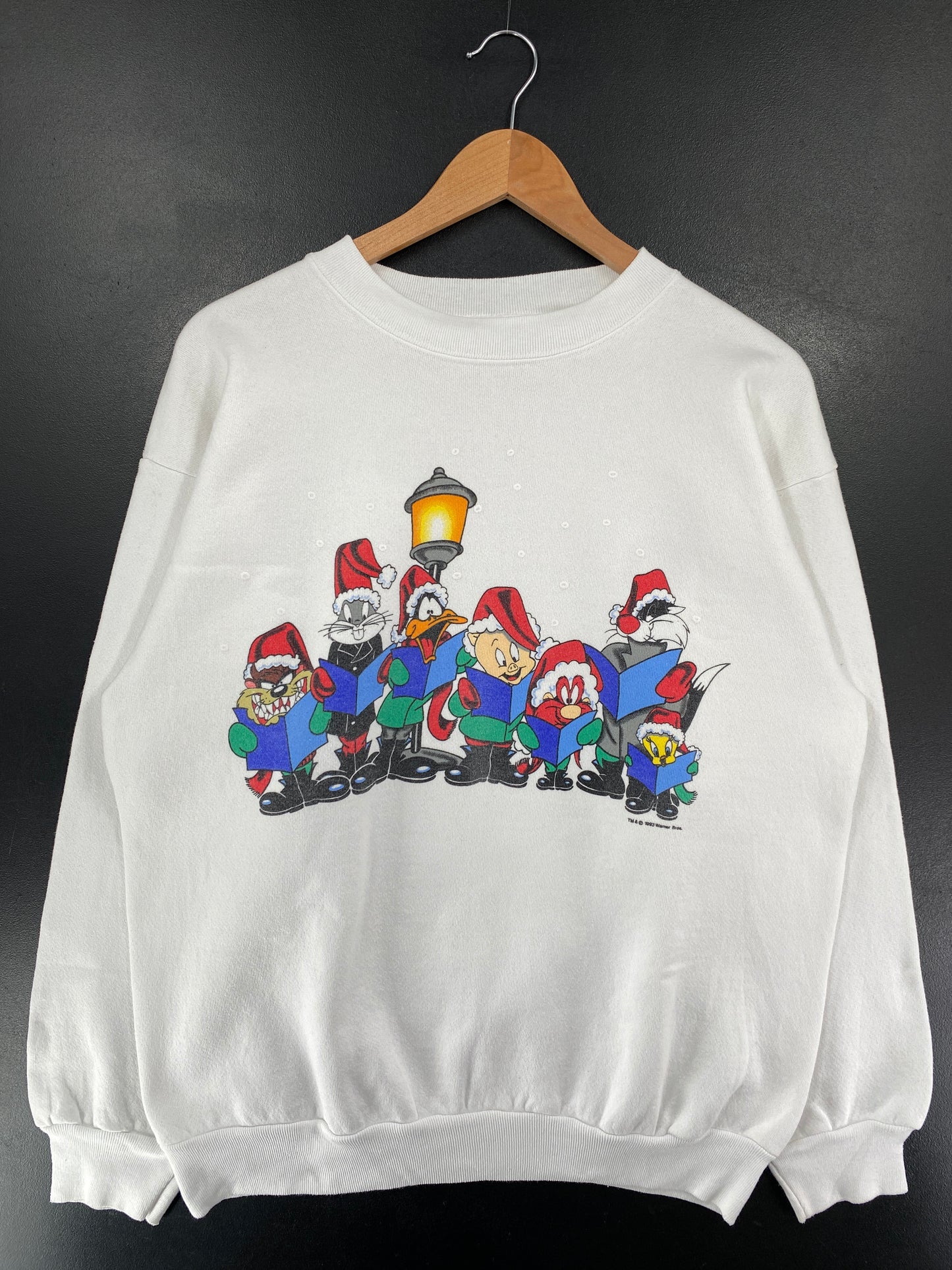 1993 LOONEY TUNES CHRISTMAS Made in USA Size XL Vintage Sweat-shirt / G5209S