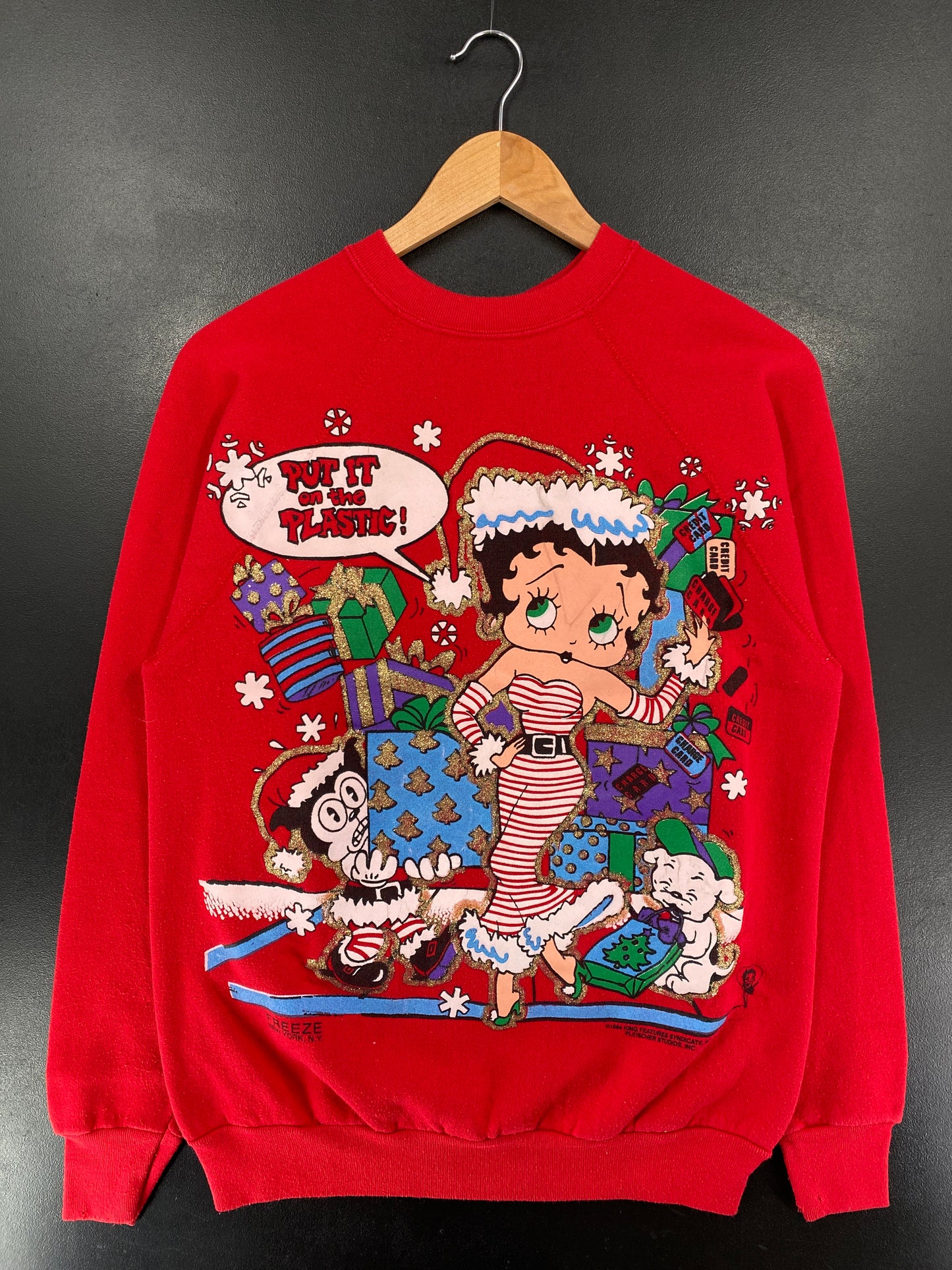 1994 BETTY BOOP CHRISTMAS Made in USA Size L Vintage Sweat-shirt / G5211S
