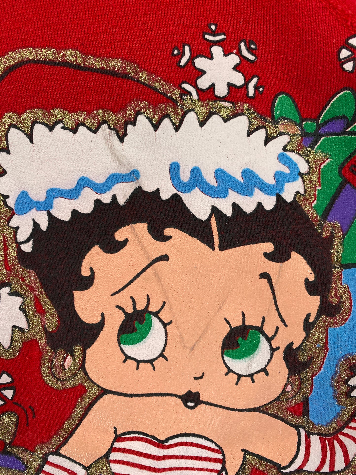 1994 BETTY BOOP CHRISTMAS Made in USA Size L Vintage Sweat-shirt / G5211S