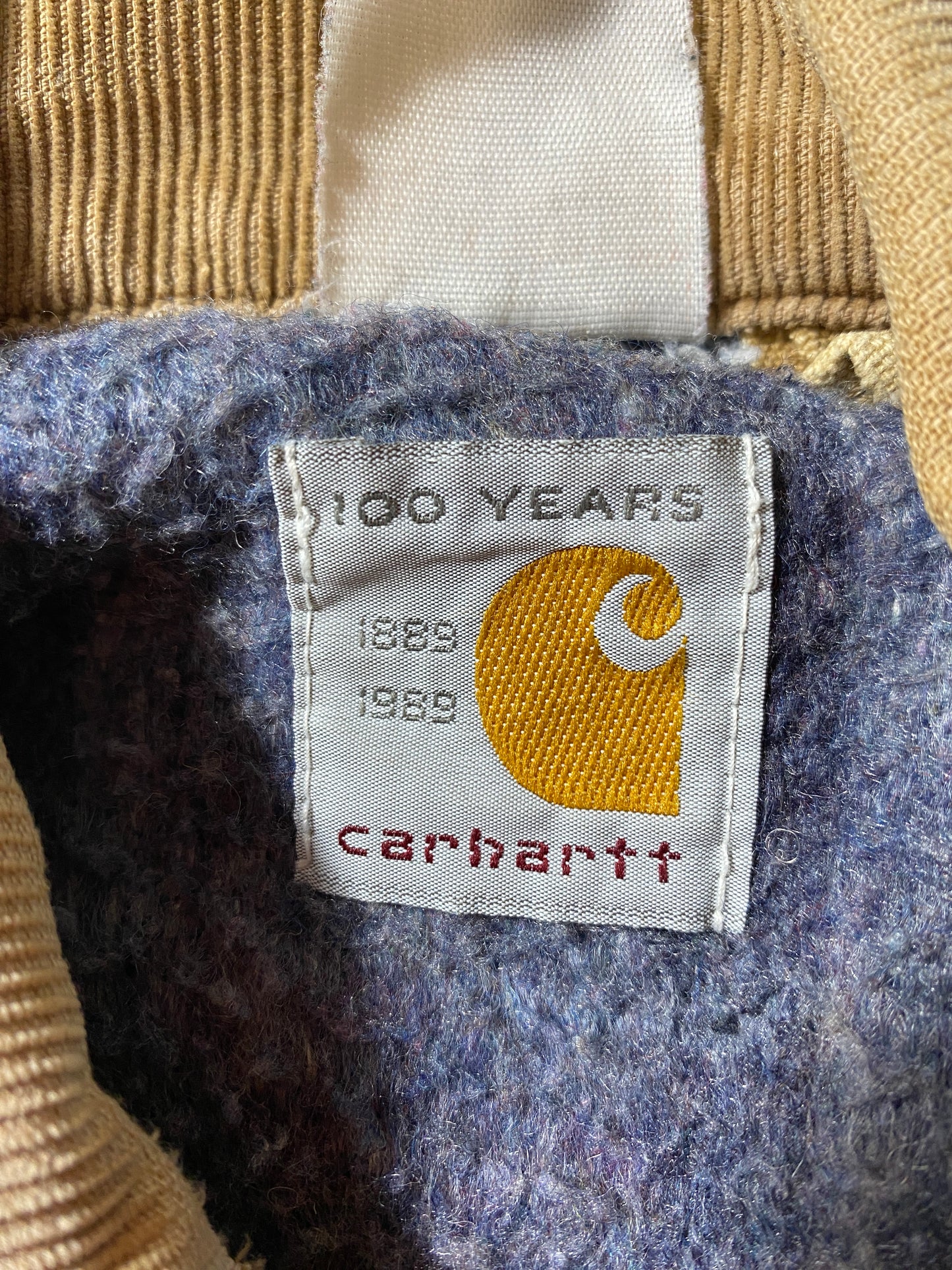 Vintage CARHARTT Size No Tag (Approx.L) Zip-Up Duck Jacket / F5283J
