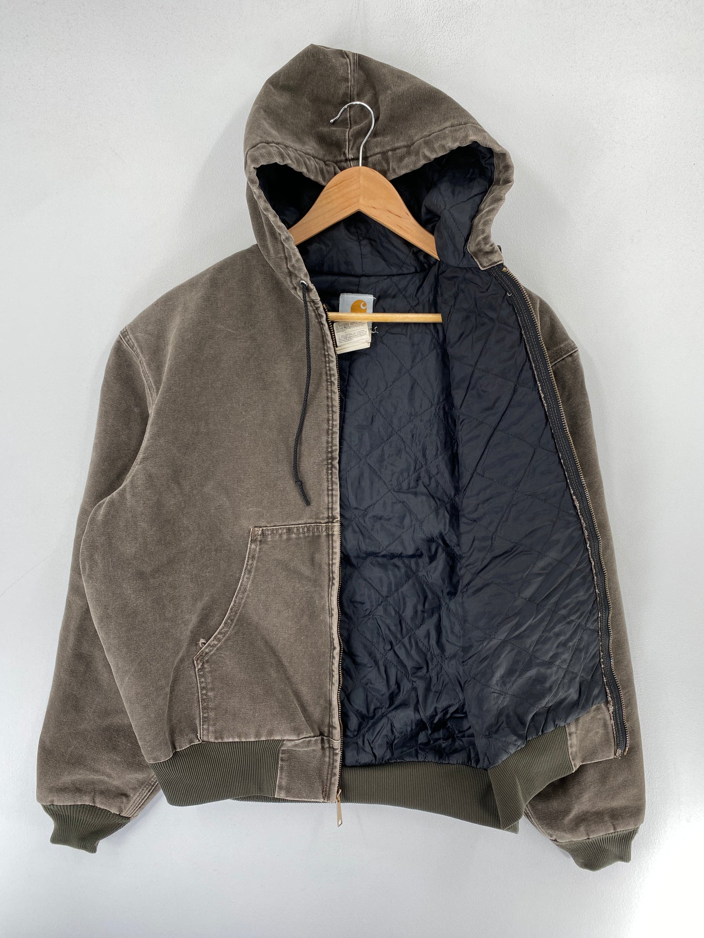 Vintage CARHARTT Size L Zip-Up Hoodie Duck Jacket / F5282J