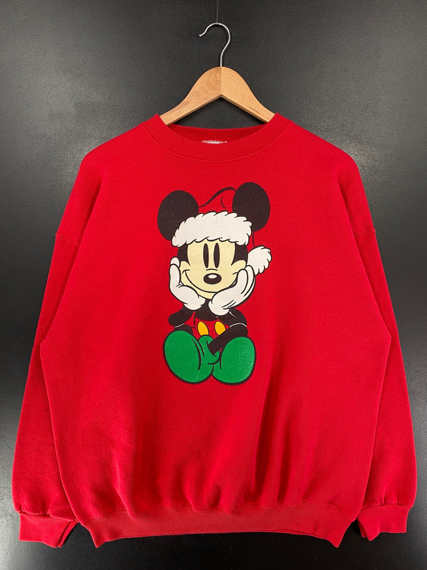 90's DISNEY MICKEY CHRISTMAS Made in USA Size XL Vintage Sweat-shirt / G5220S