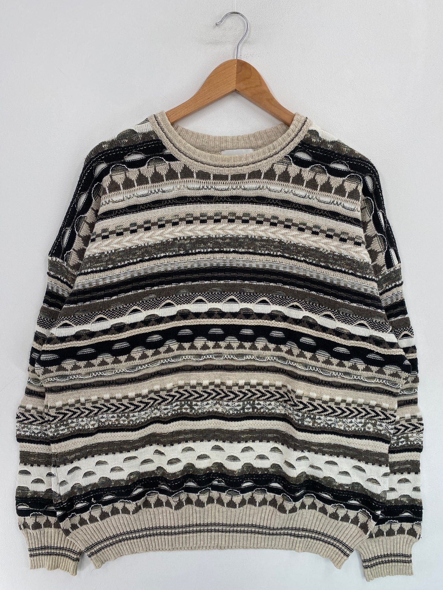 Vintage 3D COOGI-Style Size XL Knit Sweater / G5233K