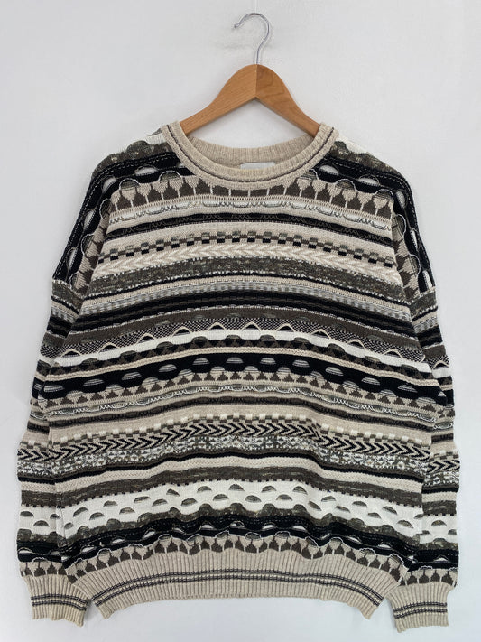 Vintage 3D COOGI-Style Size XL Knit Sweater / G5233K