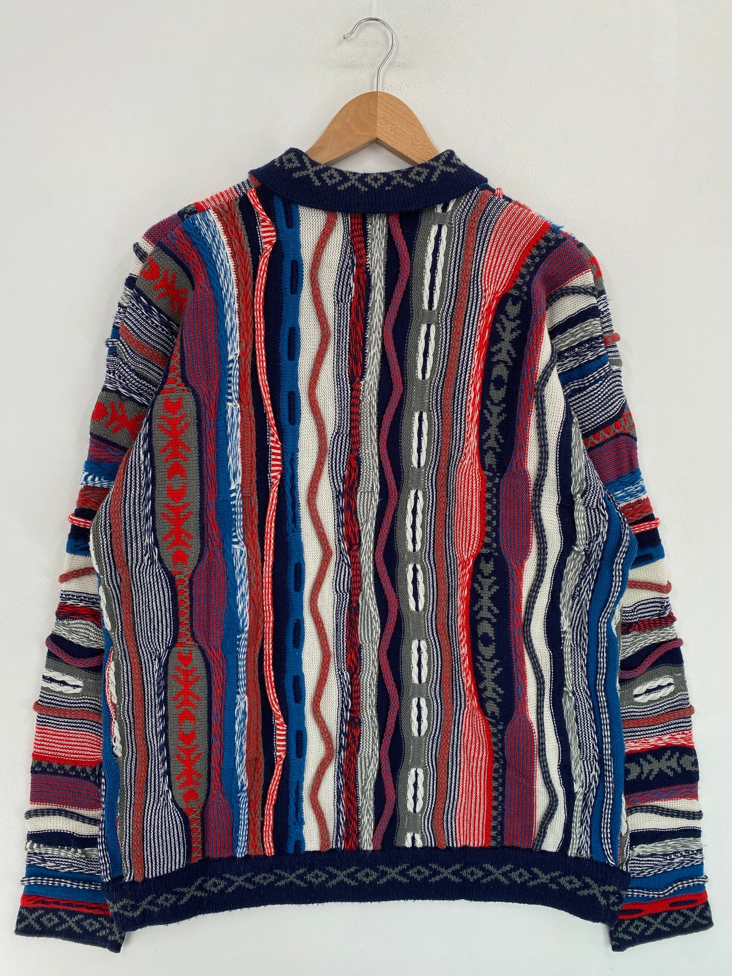 Vintage 3D COOGI-Style Size XL Acrylic Knit Sweater / G5234K
