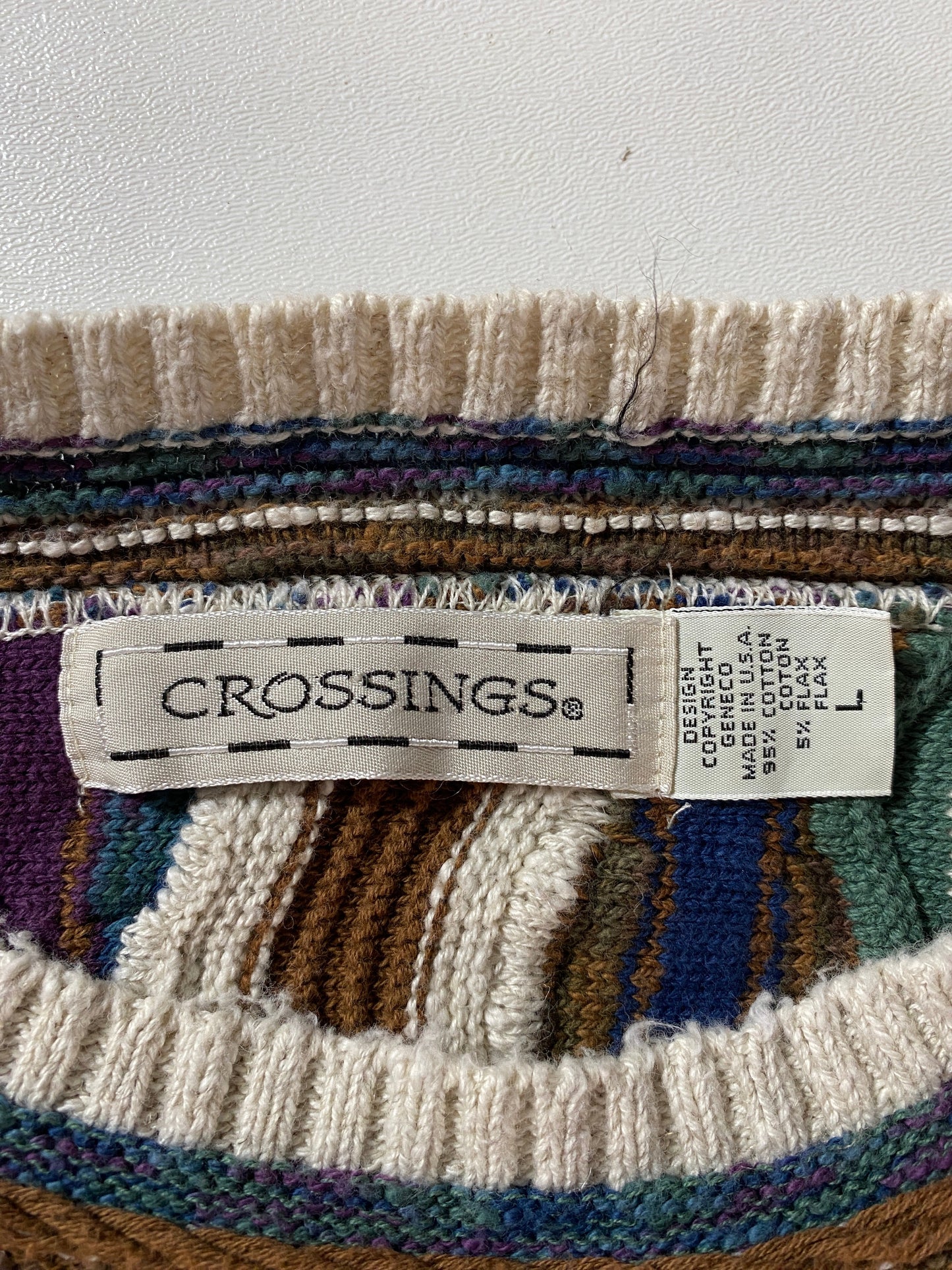 Vintage 3D COOGI-Style Size L Knit Sweater / G5235K