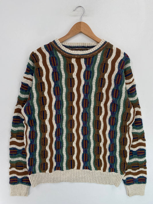 Vintage 3D COOGI-Style Size L Knit Sweater / G5235K