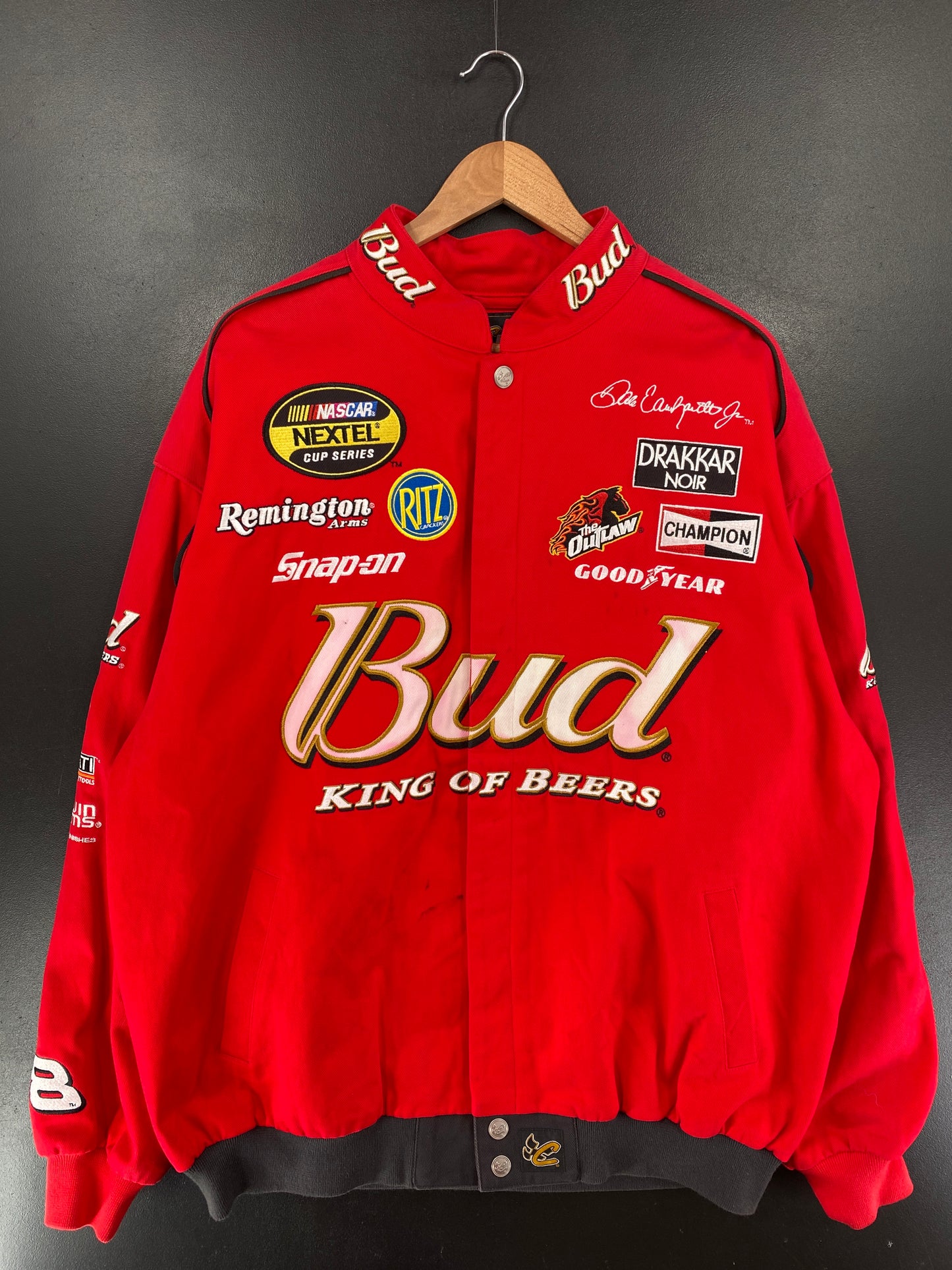 Vintage NASCAR BUDWEISER Size XL Racing Jacket / G7194J