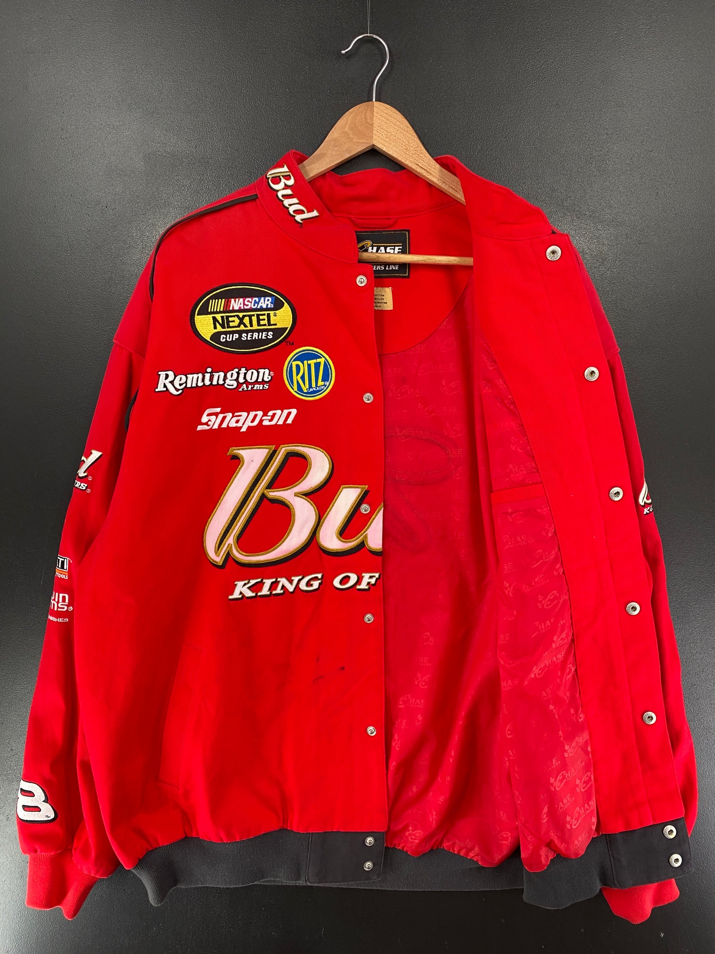 Vintage NASCAR BUDWEISER Size XL Racing Jacket / G7194J