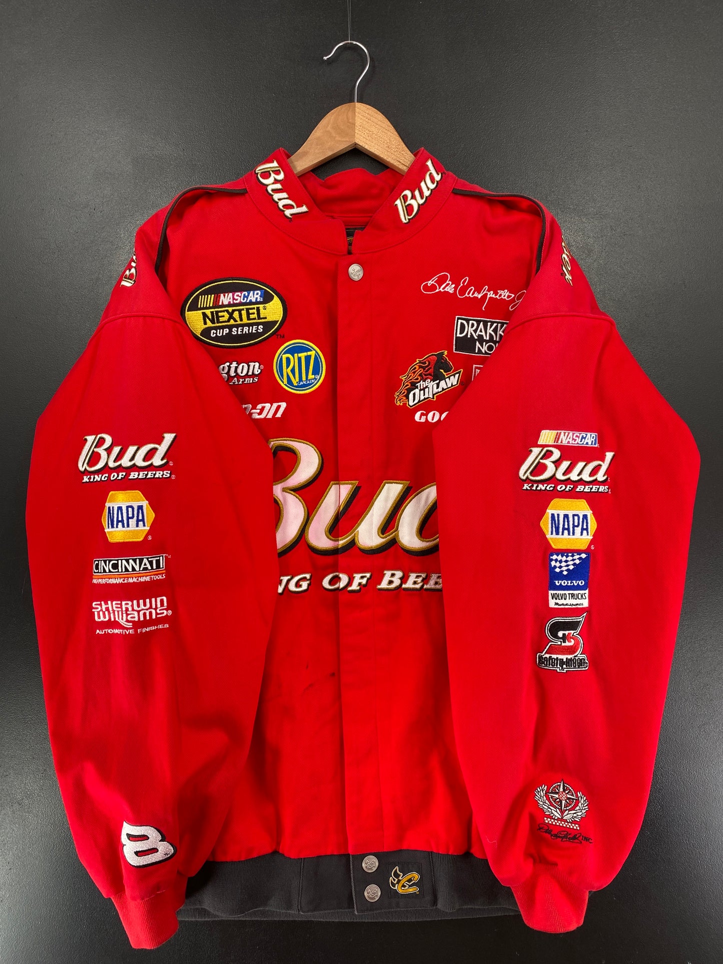 Vintage NASCAR BUDWEISER Size XL Racing Jacket / G7194J