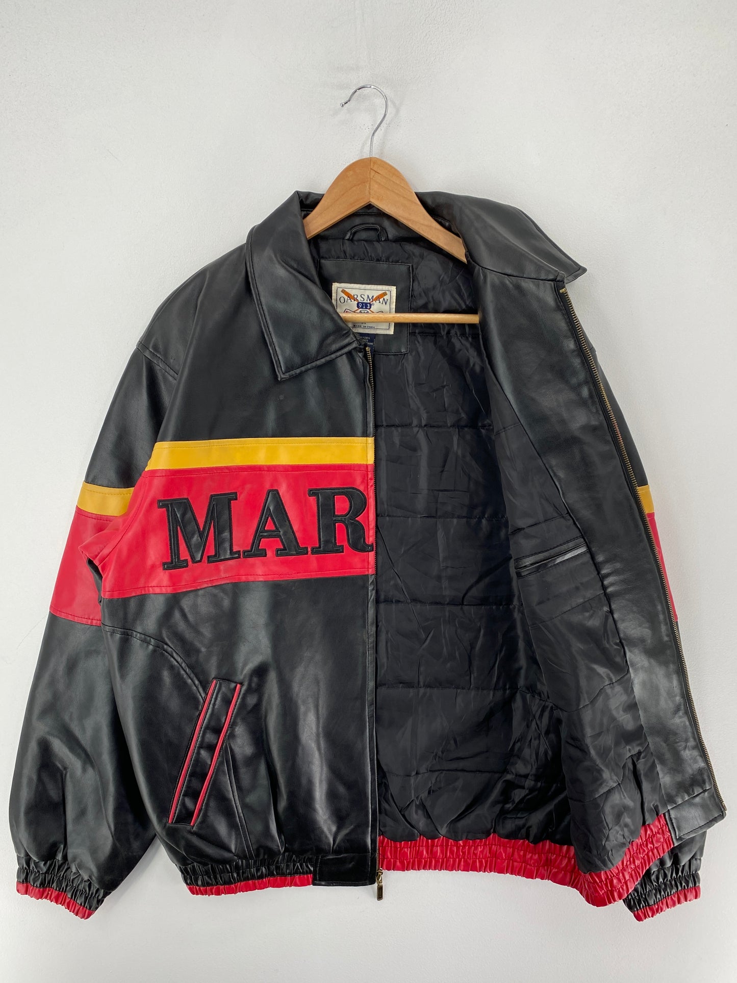 Vintage MARINES Size M Faux Leather Jacket / G4904J