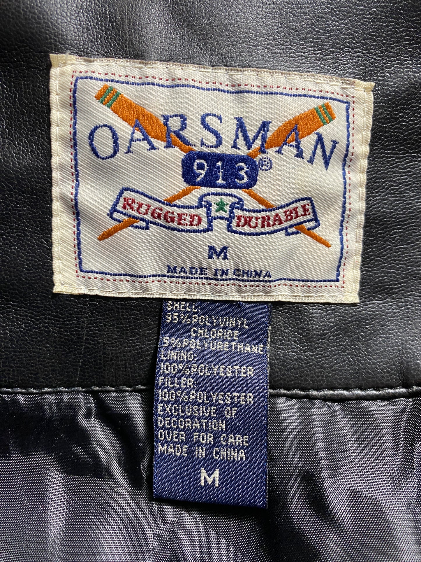 Vintage MARINES Size M Faux Leather Jacket / G4904J