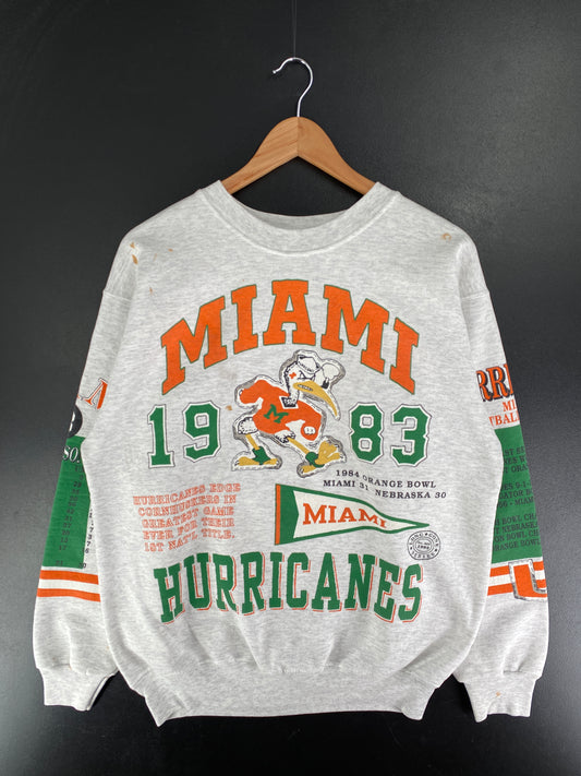 1983 MIAMI HURRICANES Made in USA Size L Vintage College Sweat shirt / F6468S