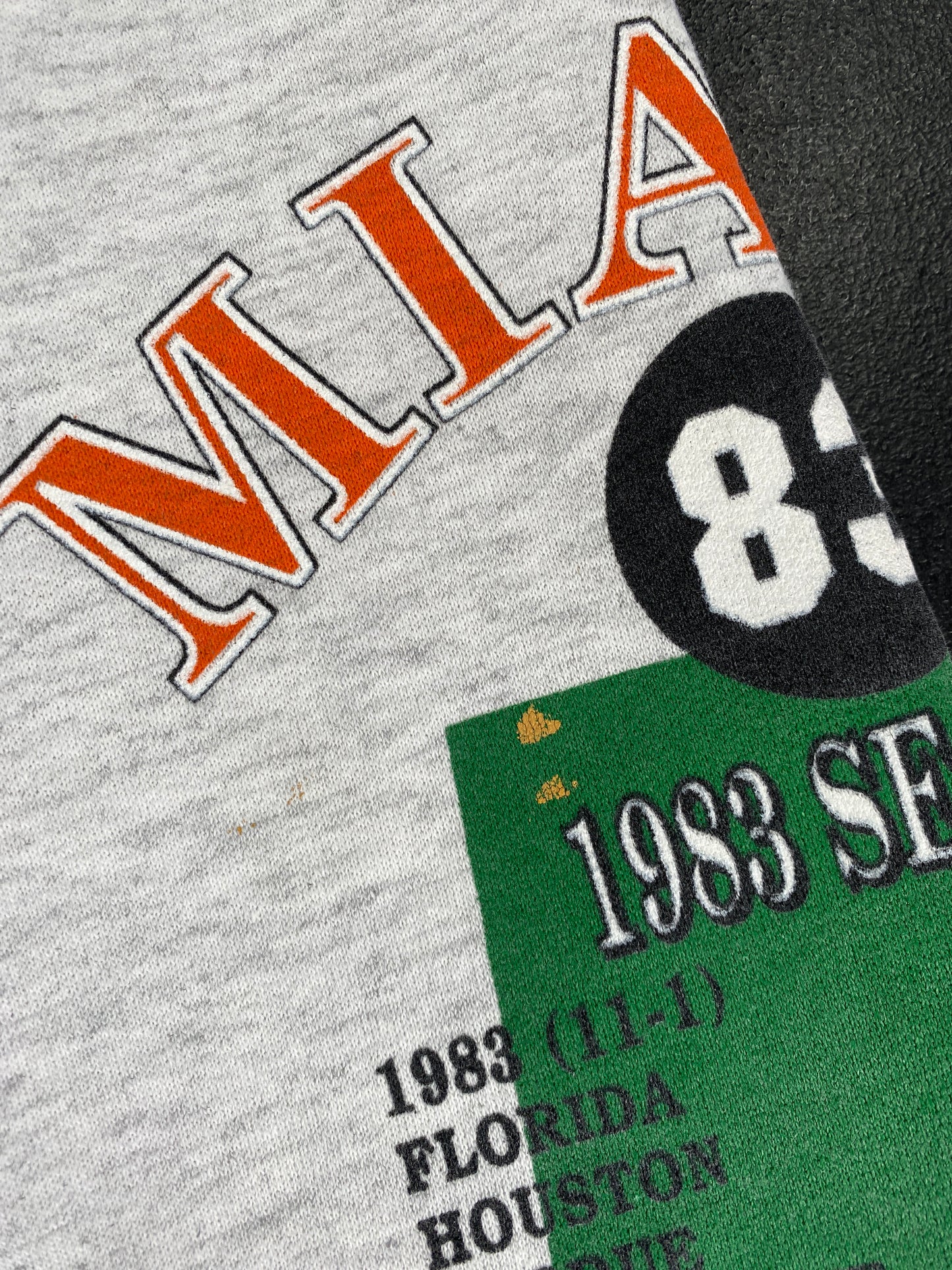 1983 MIAMI HURRICANES Made in USA Size L Vintage College Sweat shirt / F6468S