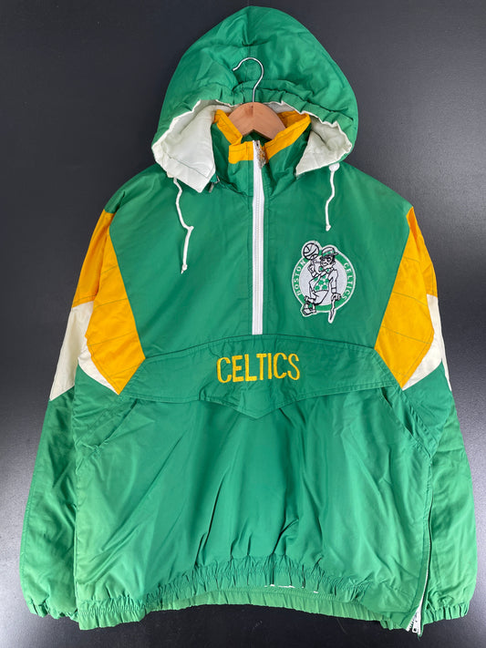 Early 90’s STARTER x BOSTON CELTICS Size No Tag (Approx.L) Vintage NBA Padded Nylon Jacket / G6067N