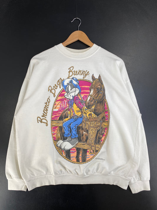 1994 LOONEY TUNES BUGS BUNNY Size L Vintage Sweat-Shirt / G2476S