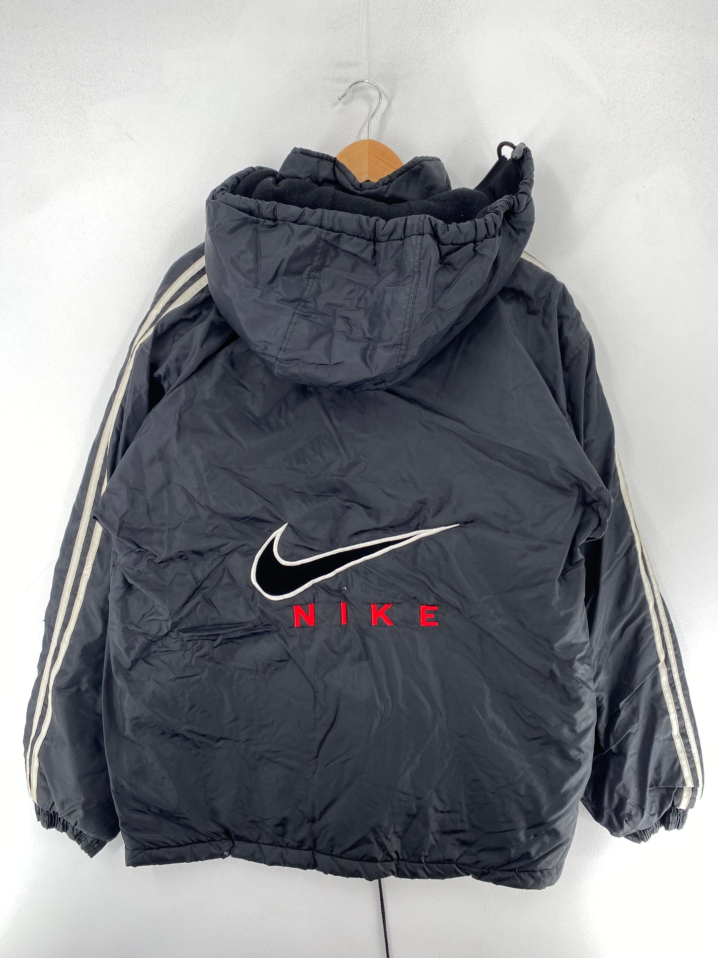 90’s Remake NIKE Size M Nylon Padded Zip-up Hoodie Jacket / F6087N