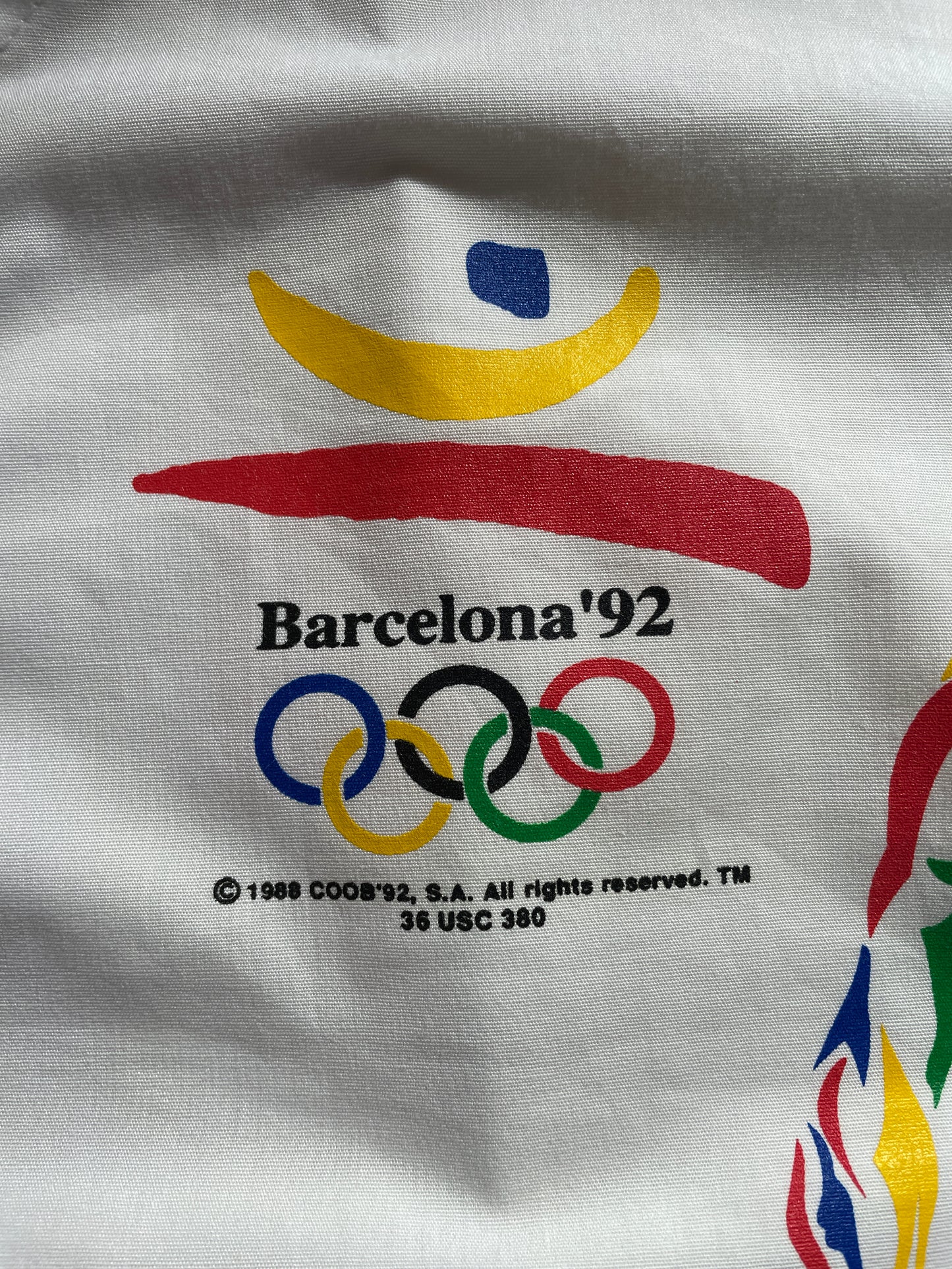 1988 COCA COLA x BARCELONA OLYMPIC Made in USA Size XL Vintage Nylon Jacket / F7763N