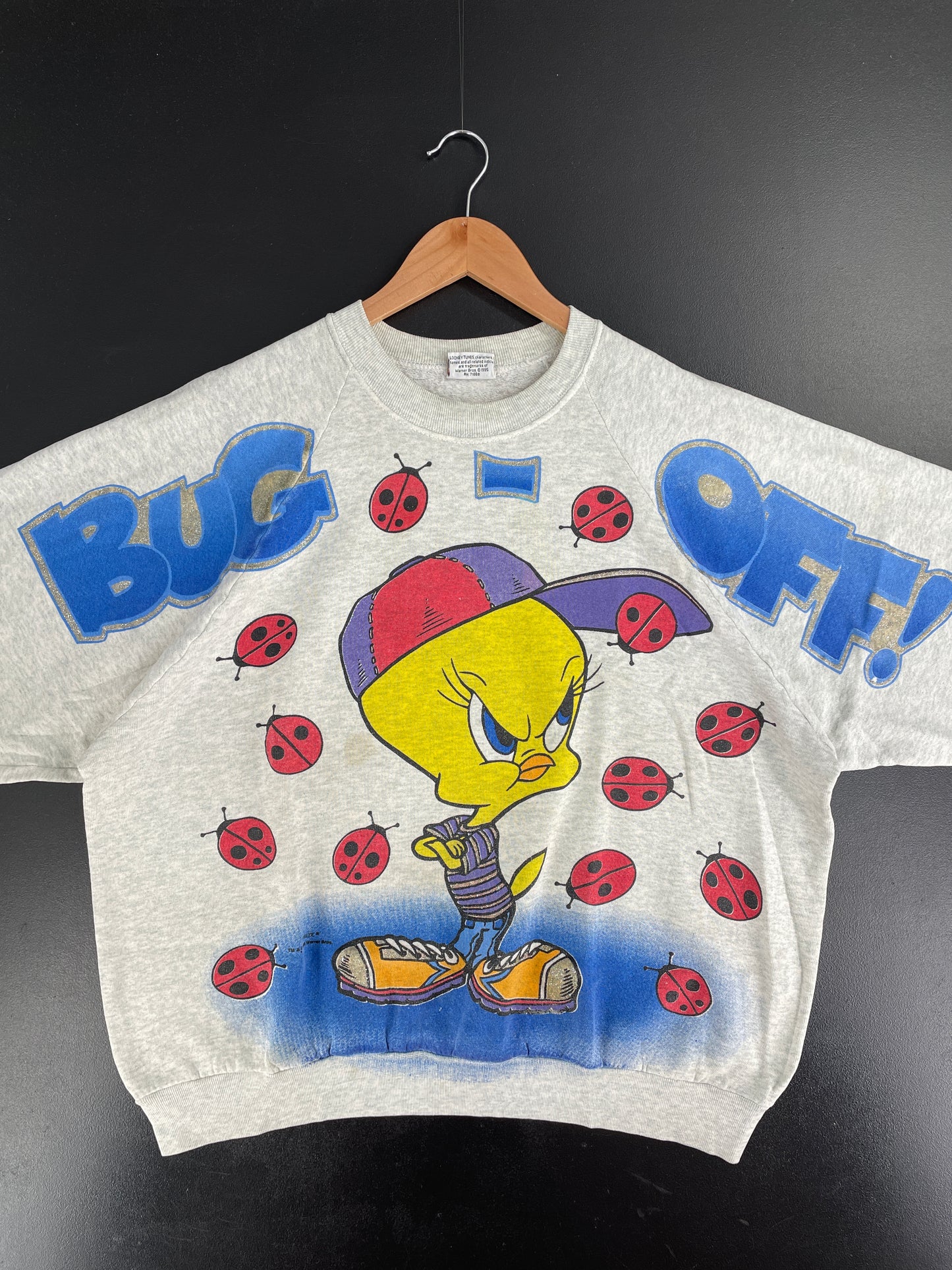 1995 LOONEY TUNES TWEETY Size No tag (Approx. L) Vintage Sweat-shirt / G3389S