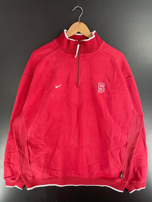 00' NIKE x STANFORD CARDINAL Size XL Vintage College Half Zip Sweat-Shirt / G4388S