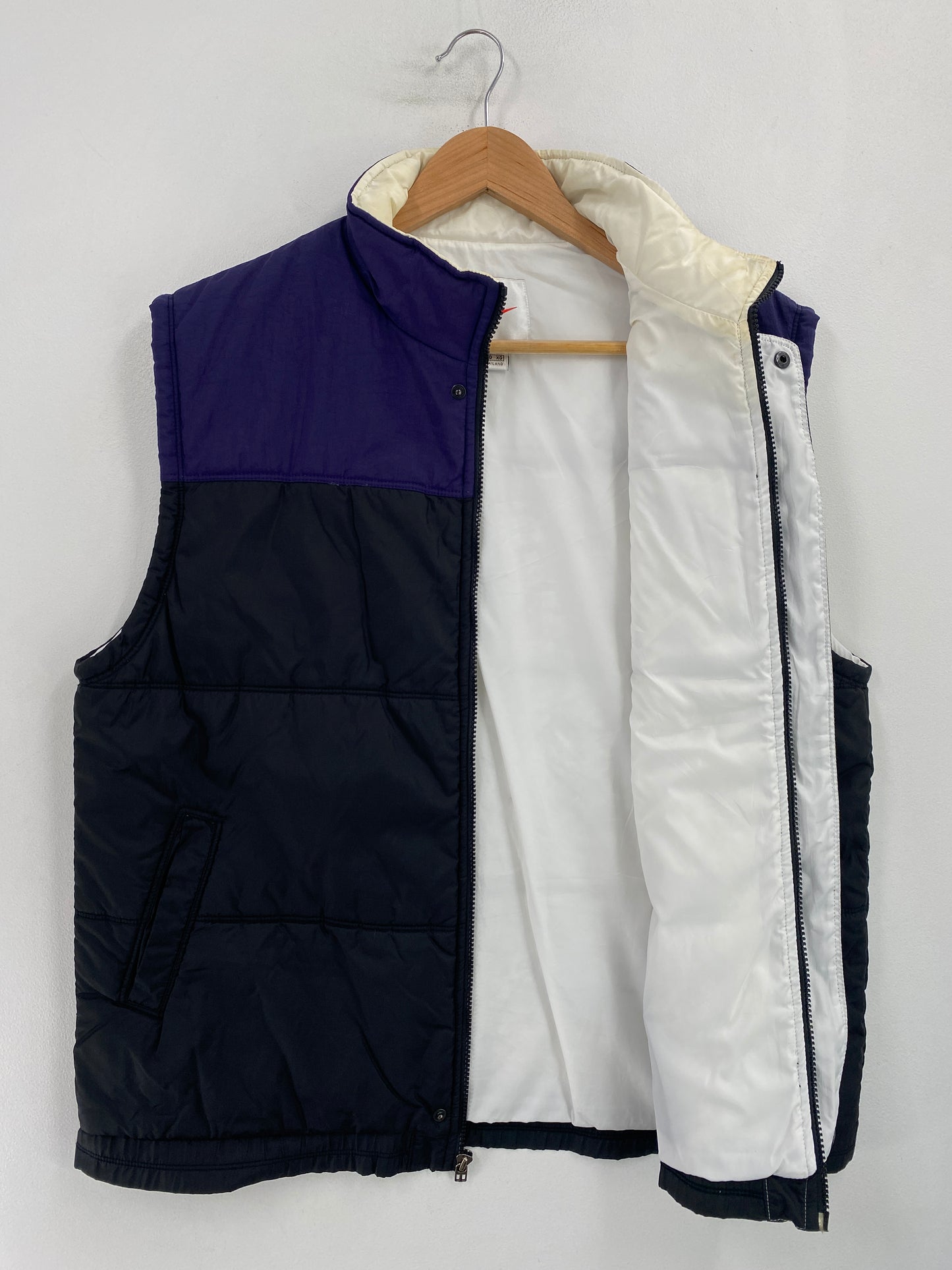 90's NIKE MINI SWOOSH Size Boys XL Vintage Padded Nylon Vest / G5440N