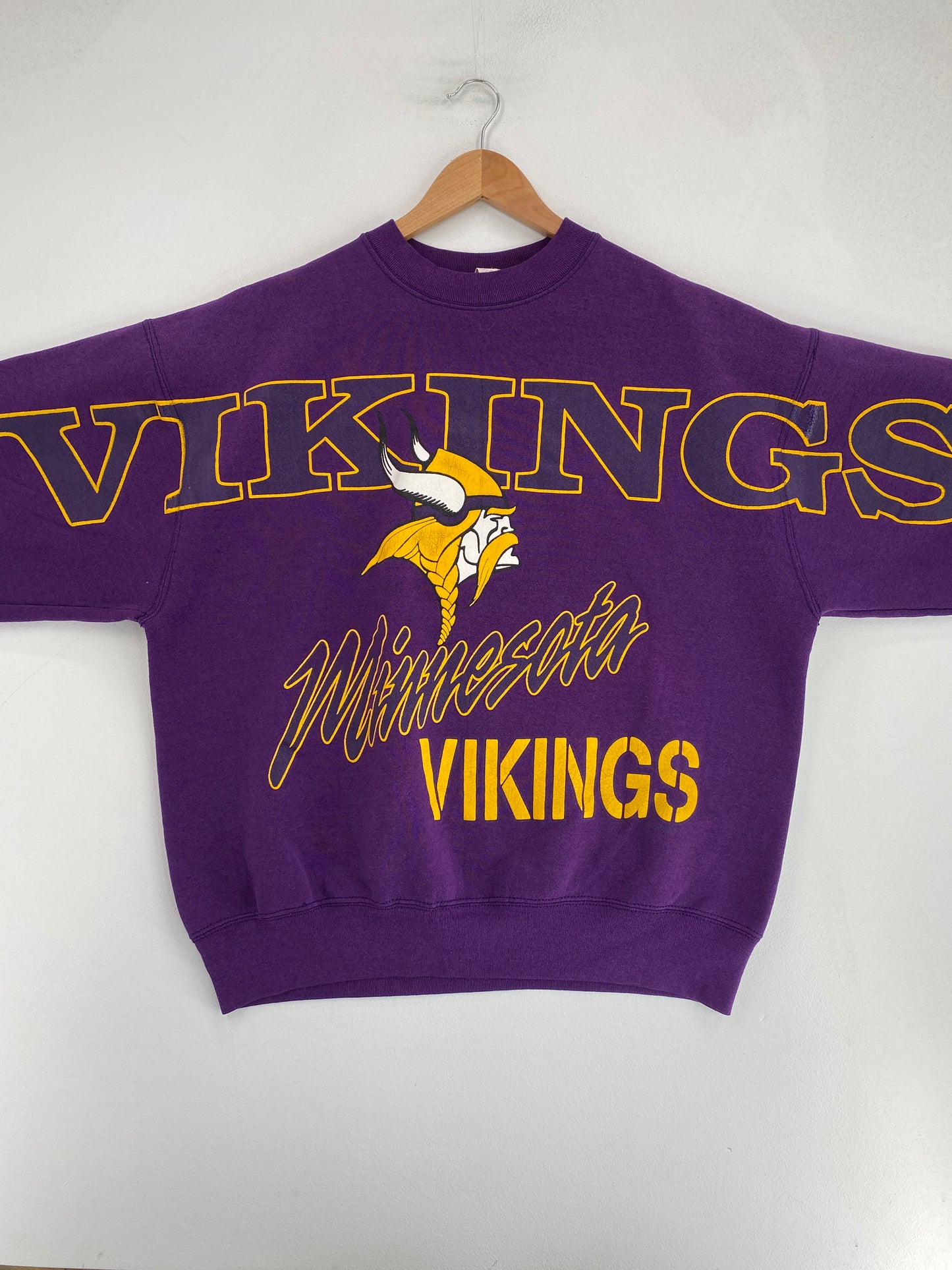 90's MINNESOTA VIKINGS Made in USA Size L/XL Vintage NFL Sweat-shirt / G2946S