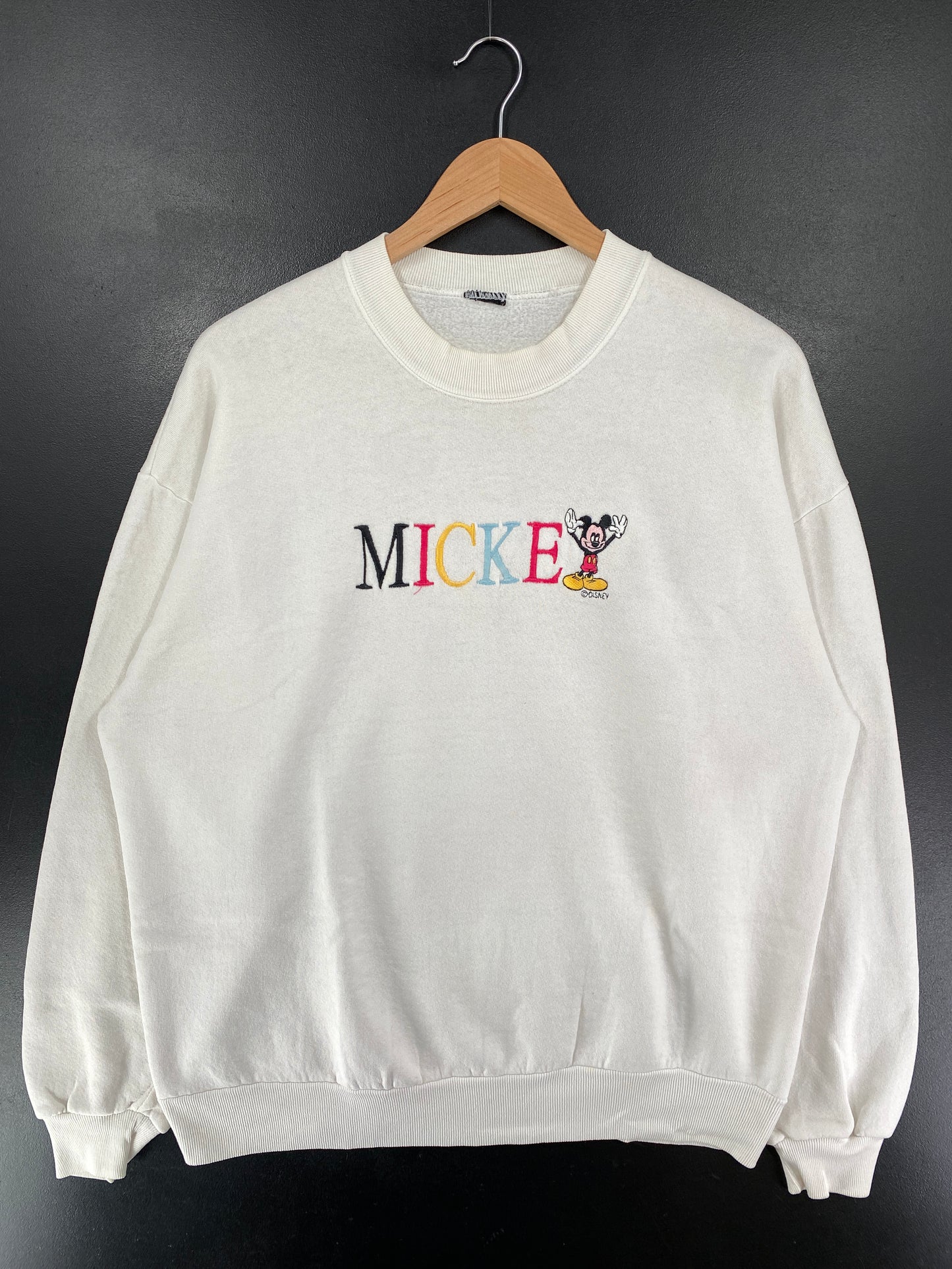 90’s DISNEY MICKEY MOUSE Size No Tag(Approx.L) Sweat-shirt / G5541S
