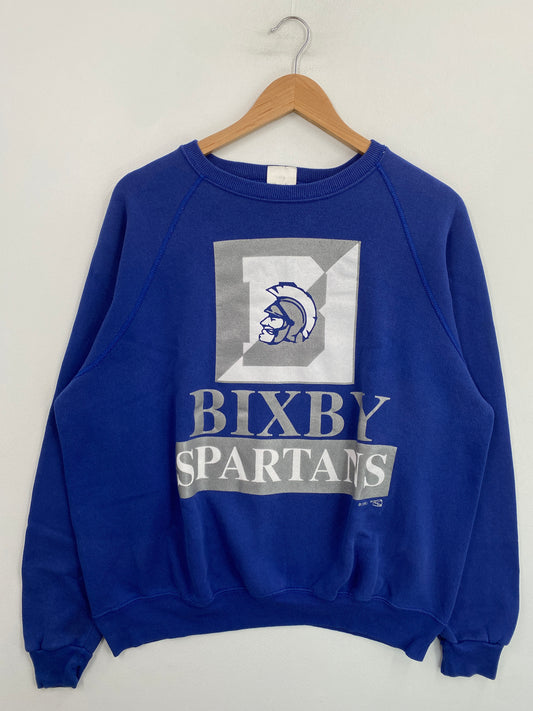 1991 BIXBY SPARTANS Size No Tag (Approx.L) Vintage College Sweat-Shirt / G5581S