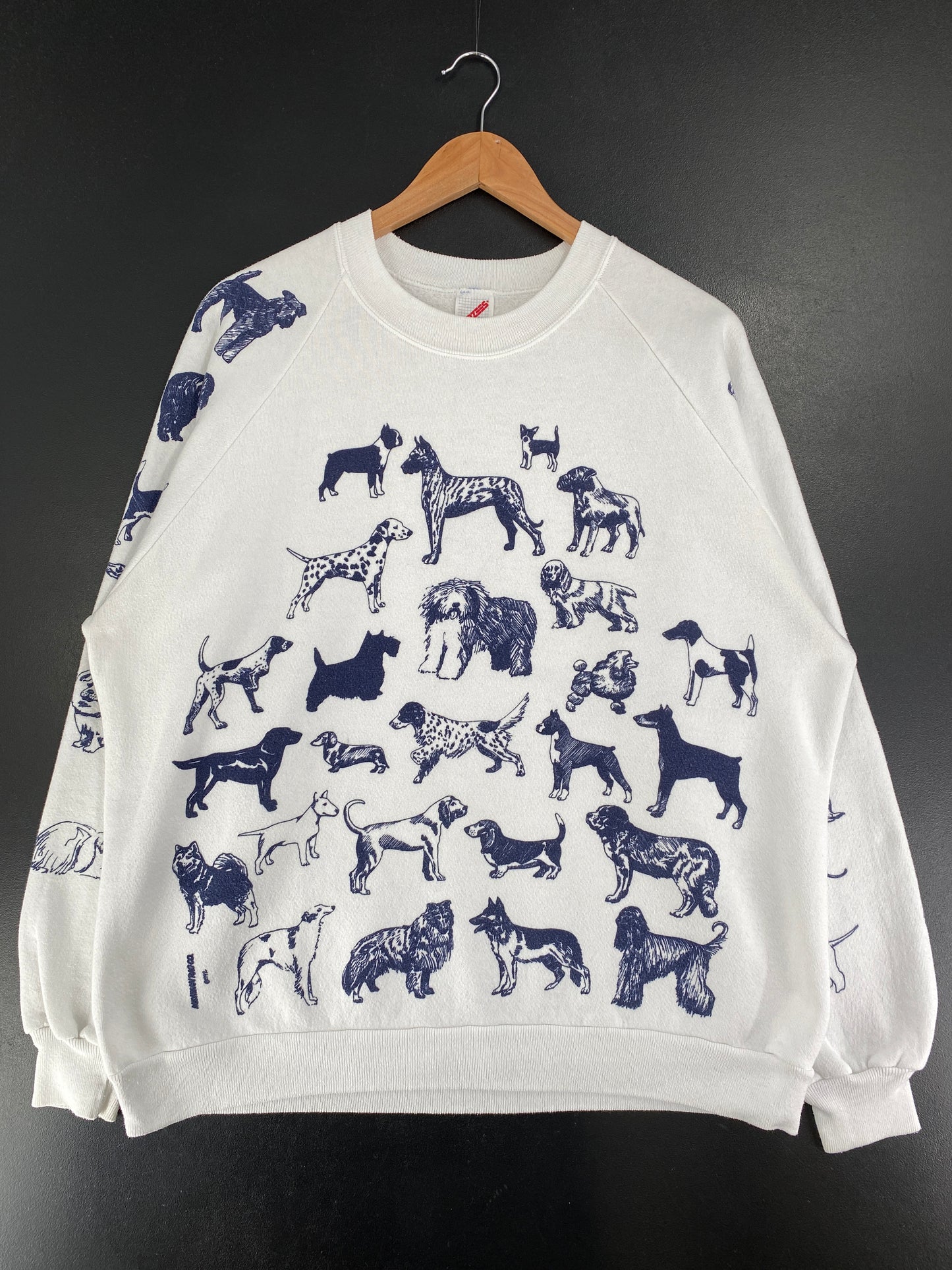 90's DOGS Made in USA Size XL Vintage Animal Sweat-Shirt / G3753S