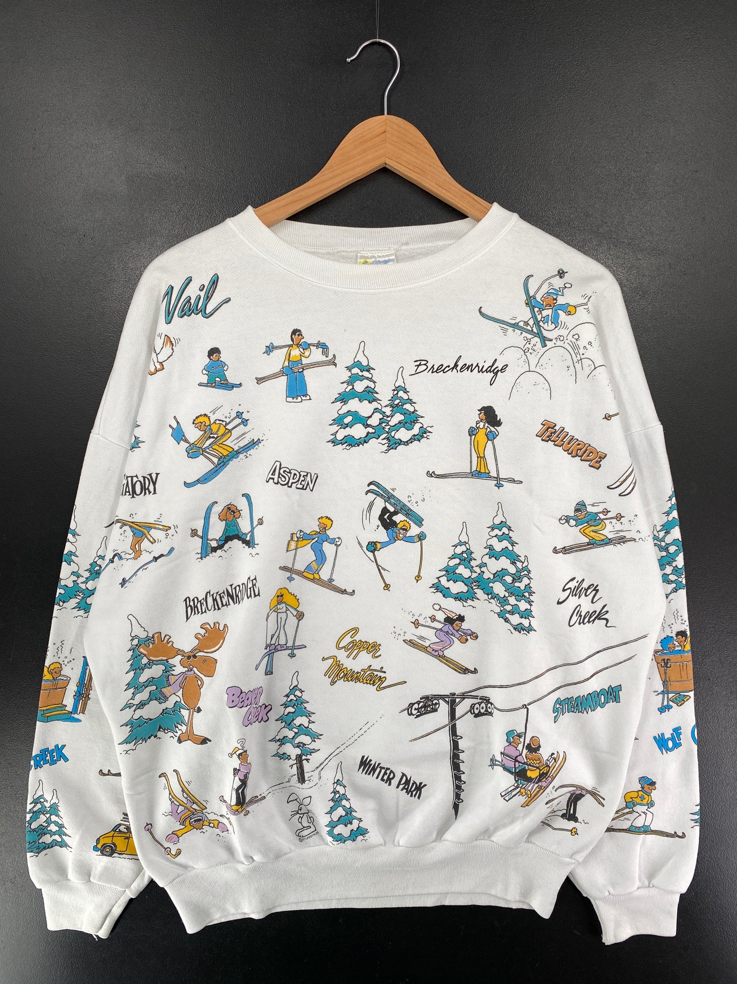 1987 SKI Made in USA Size ONE SIZE (Approx.L) Vintage Sweat-Shirt / G5633S