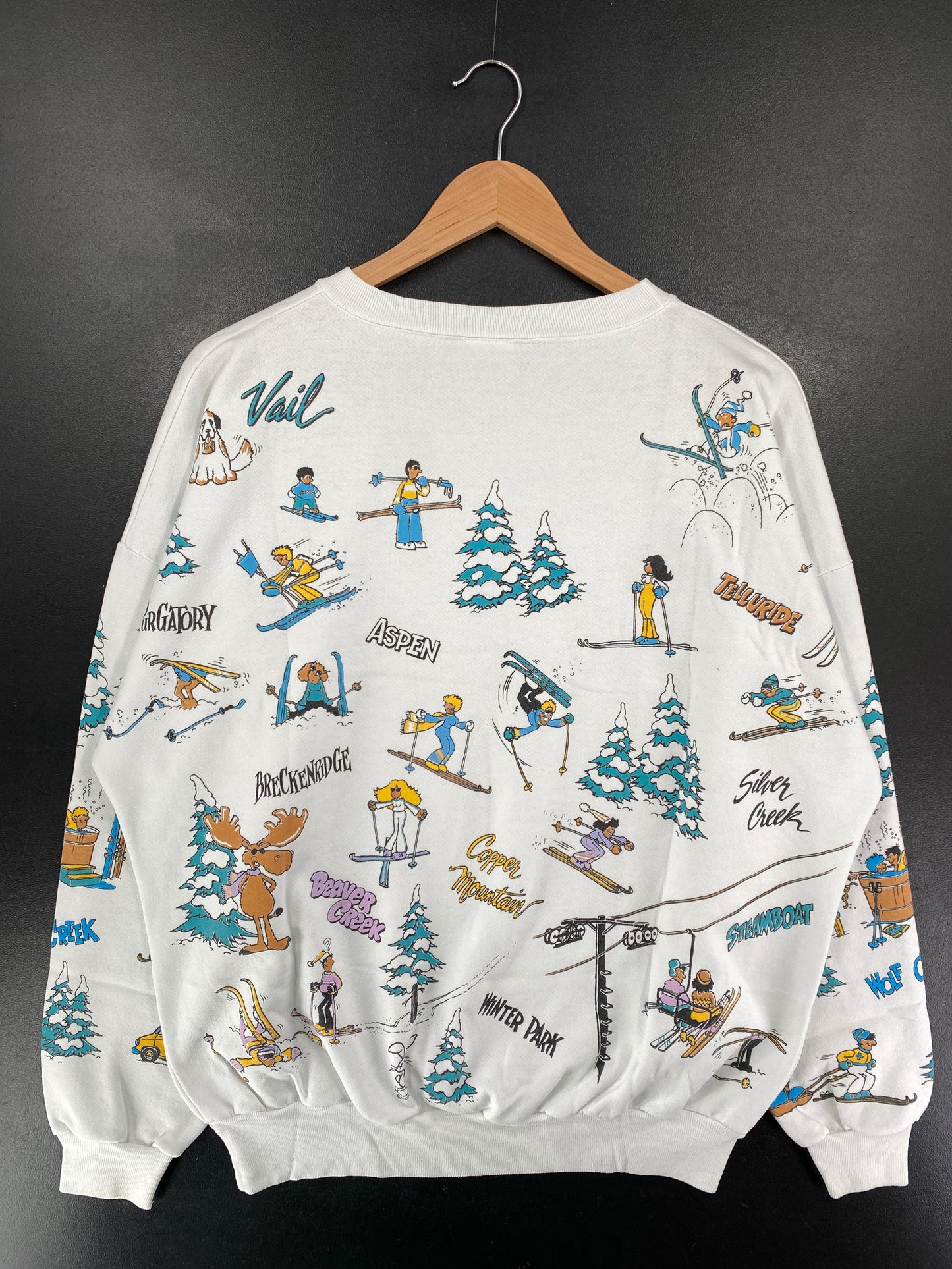 1987 SKI Made in USA Size ONE SIZE (Approx.L) Vintage Sweat-Shirt / G5633S