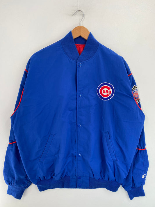 90’s STARTER x CHICAGO CUBS Size XL MLB Button down Nylon Jacket / G4365N