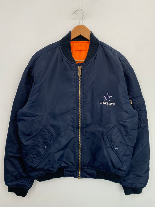 Vintage COWBOYS Size No tag (Approx.L) NFL Nylon MA-1 Jacket  / G5771N