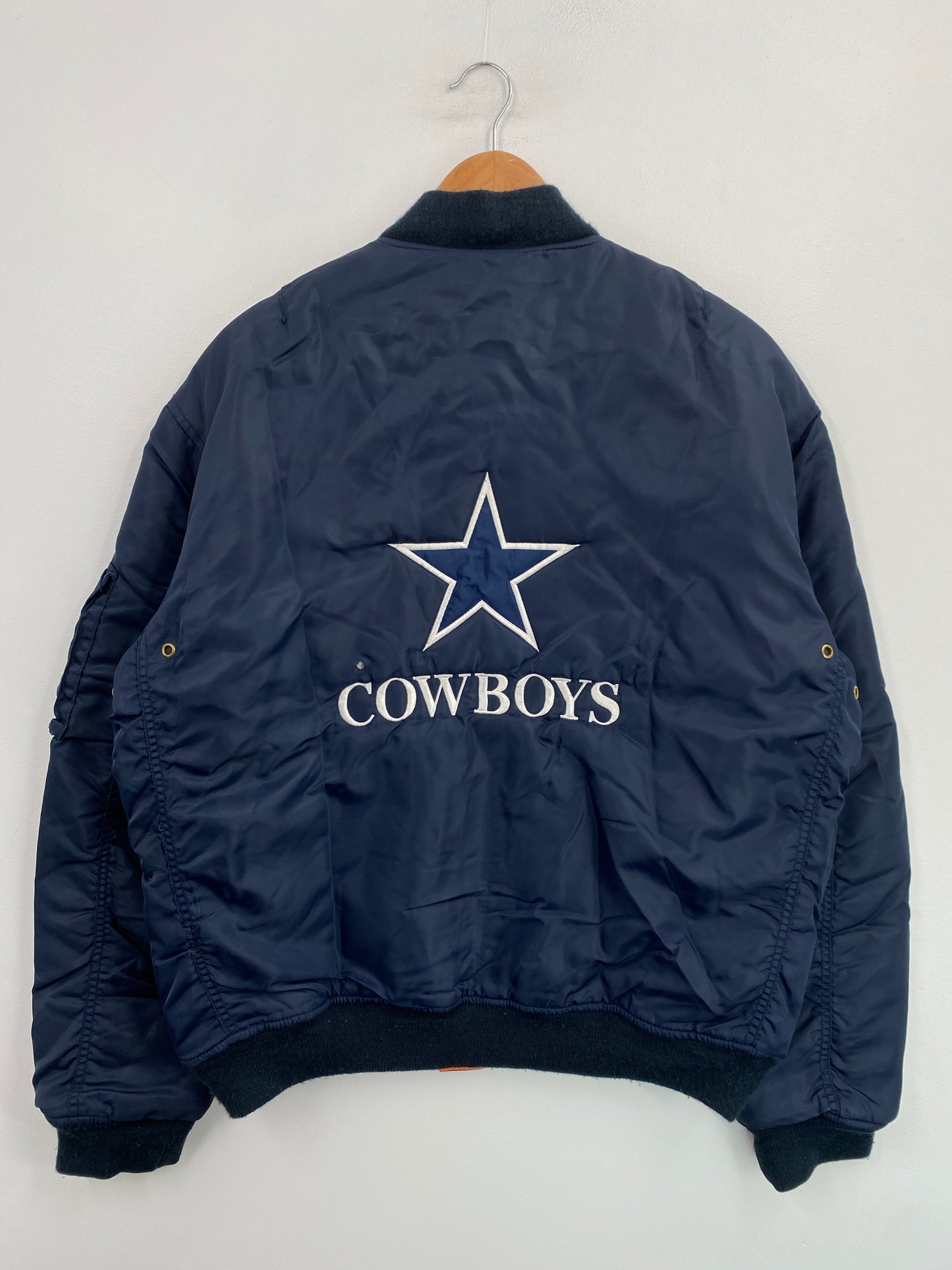 Vintage COWBOYS Size No tag (Approx.L) NFL Nylon MA-1 Jacket / G5771N