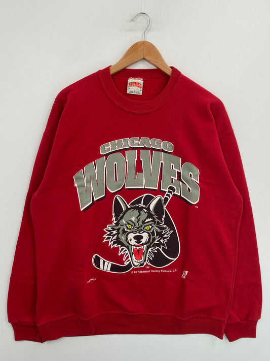 1994 CHICAGO WOLVES Made in USA Size L Vintage College Sweat-shirt / G5802S