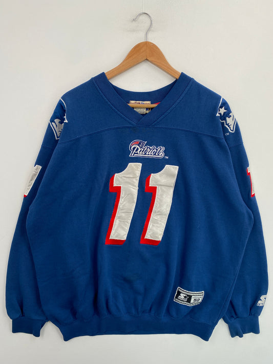 90’s STARTER x NEW ENGLAND PATRIOTS DREW BLEDSOE Size XL Vintage NFL Sweat-Shirt/ G5820S