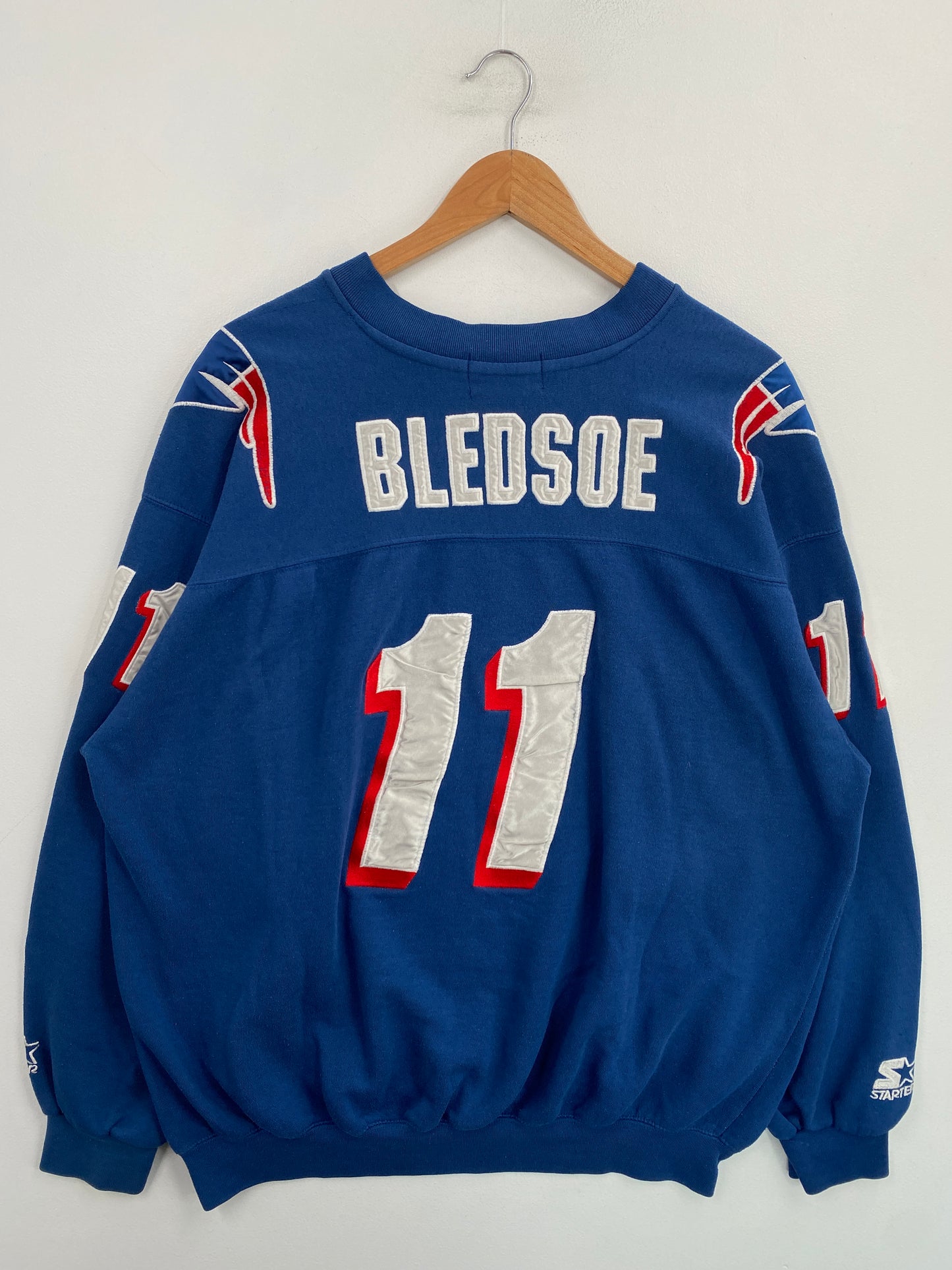 90’s STARTER x NEW ENGLAND PATRIOTS DREW BLEDSOE Size XL Vintage NFL Sweat-Shirt/ G5820S
