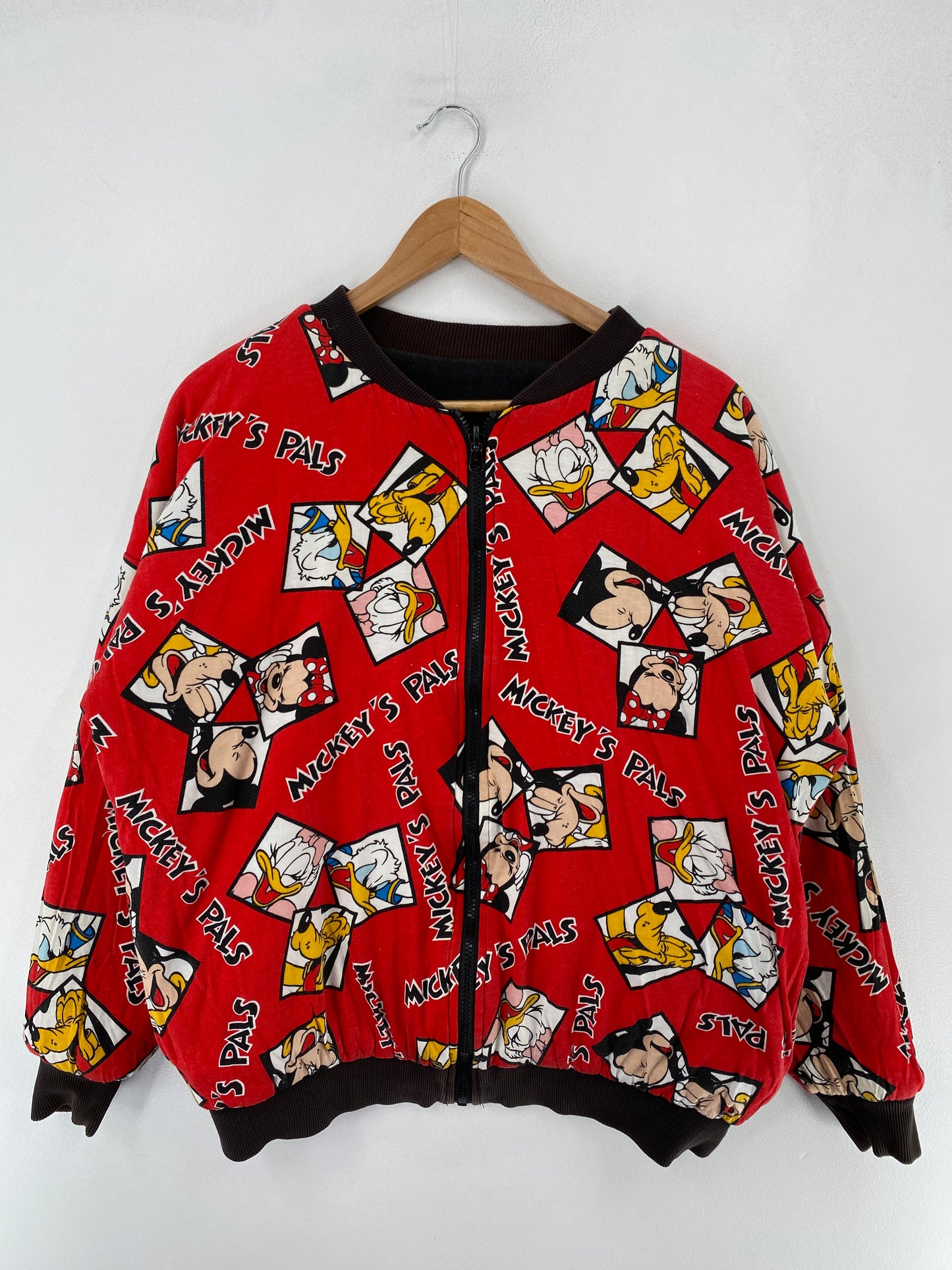 90’s DISNEY Size No Tag Approx.M Reversible Sweat Jacket / F6720J